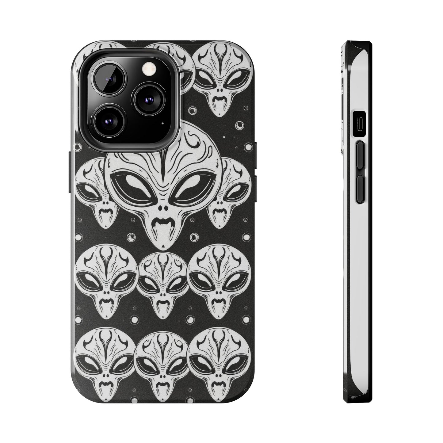 Alien Pattern Tough Phone Case - Durable Protection with Out-of-This-World Design
