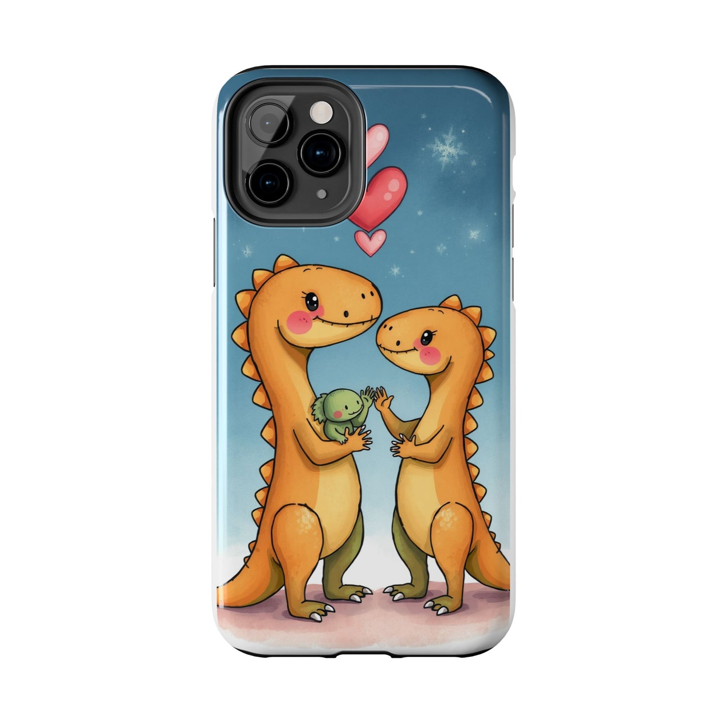 Dino Love Tough Phone Case - Cute & Durable Design for Kids & Parents