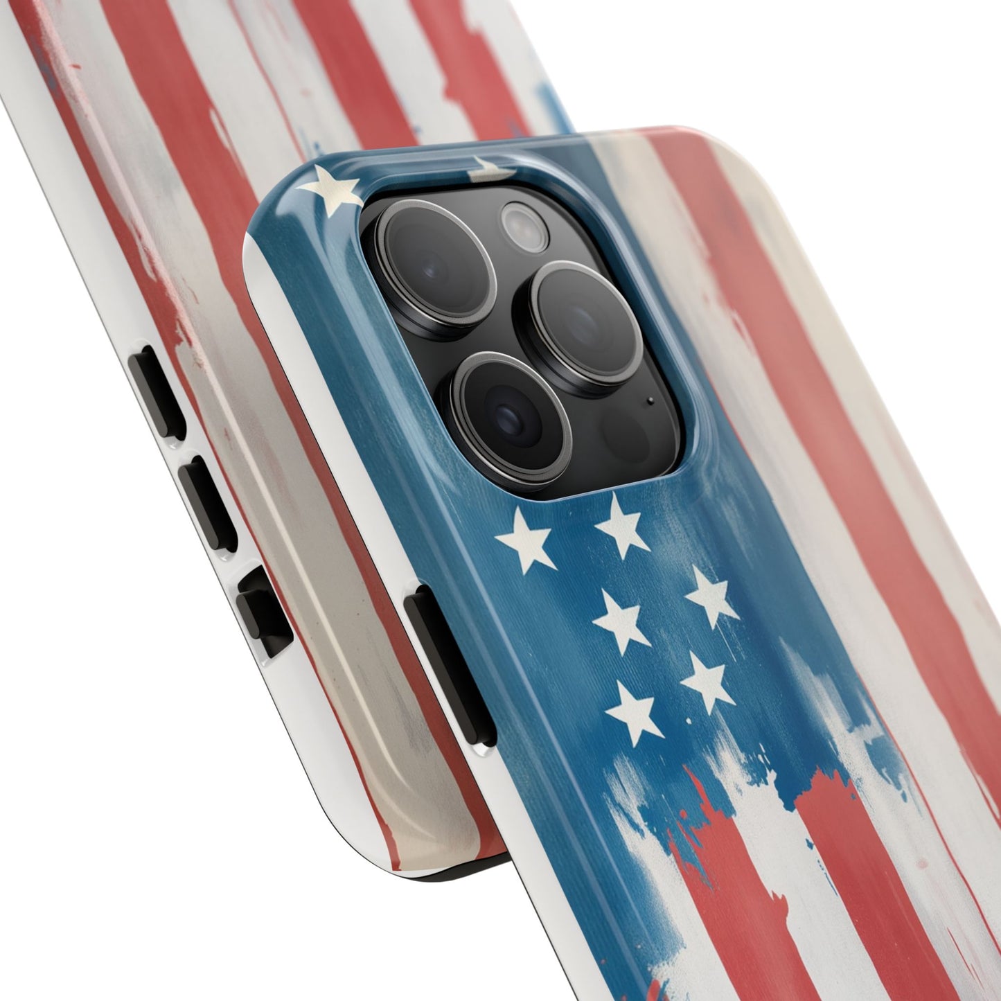 Patriotic Tough Phone Cases - Abstract USA Flag Design for Durable Protection - for iPhone