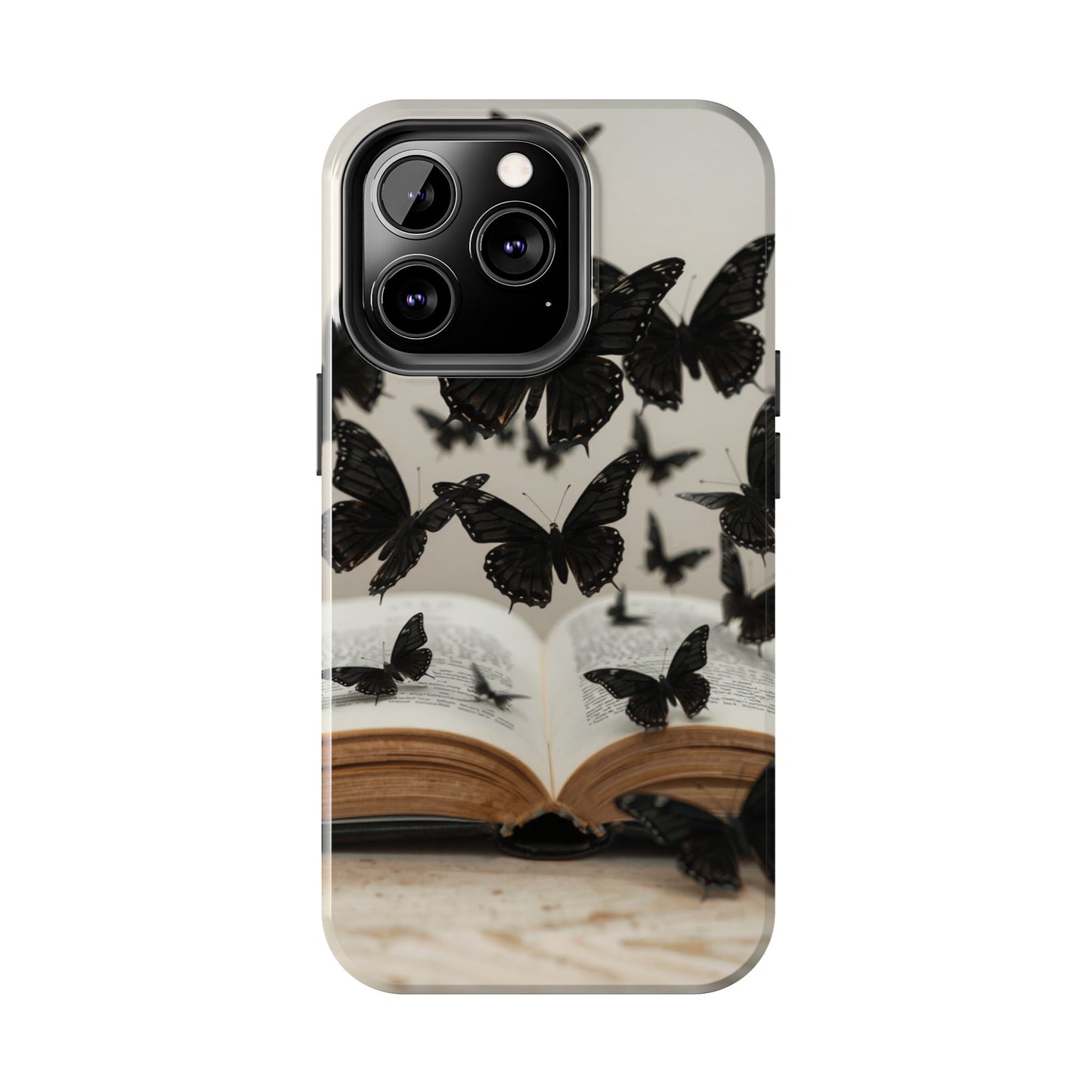 Butterfly Magic Tough Phone Case - Literary Design for Book Lovers