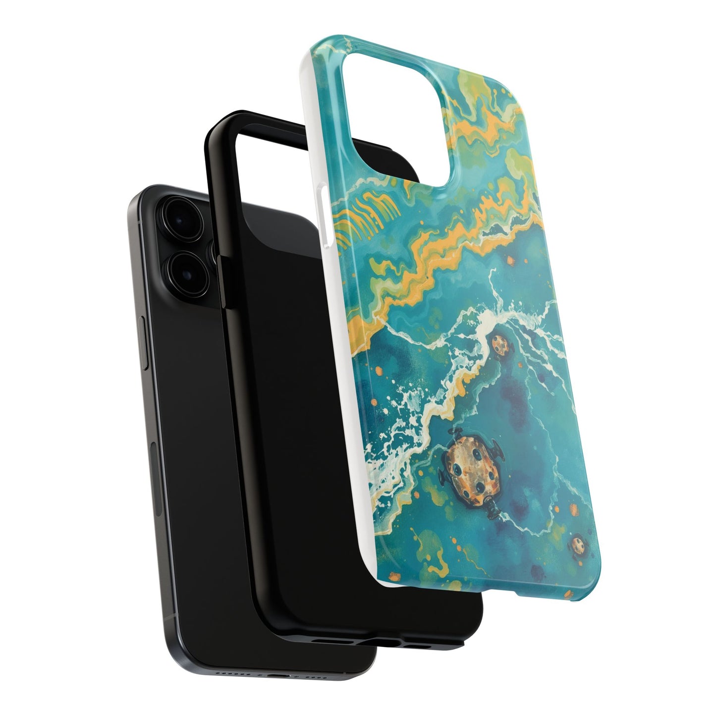 Ocean Wave Tough Phone Case – Durable Protection with Abstract Art Design