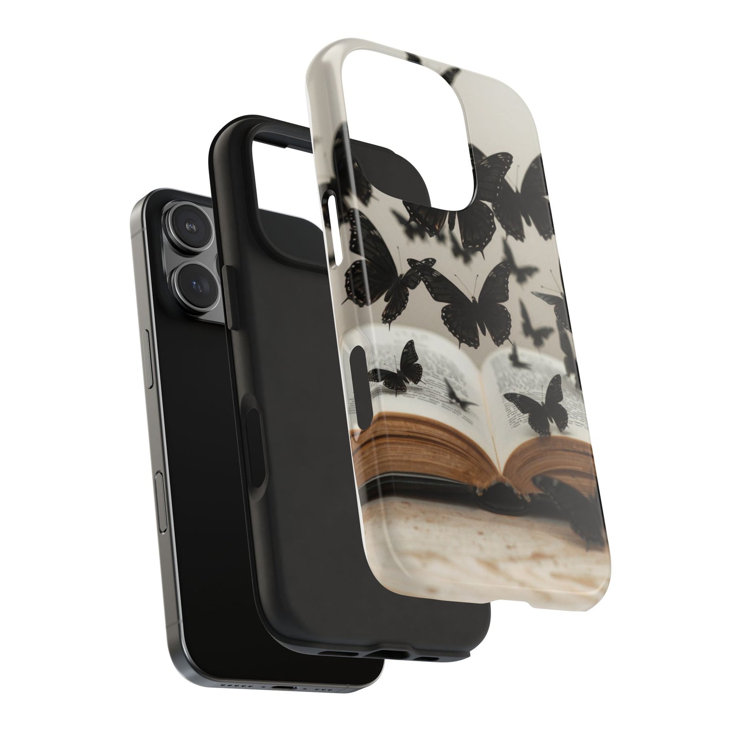 Butterfly Magic Tough Phone Case - Literary Design for Book Lovers