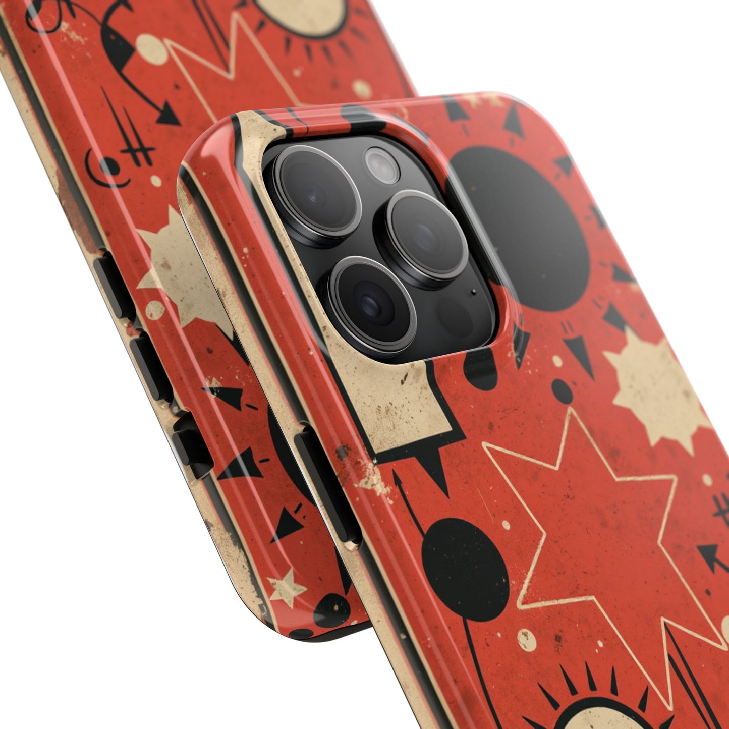 Retro Bold Tough Phone Case - Unique Geometric Design - for iPhone