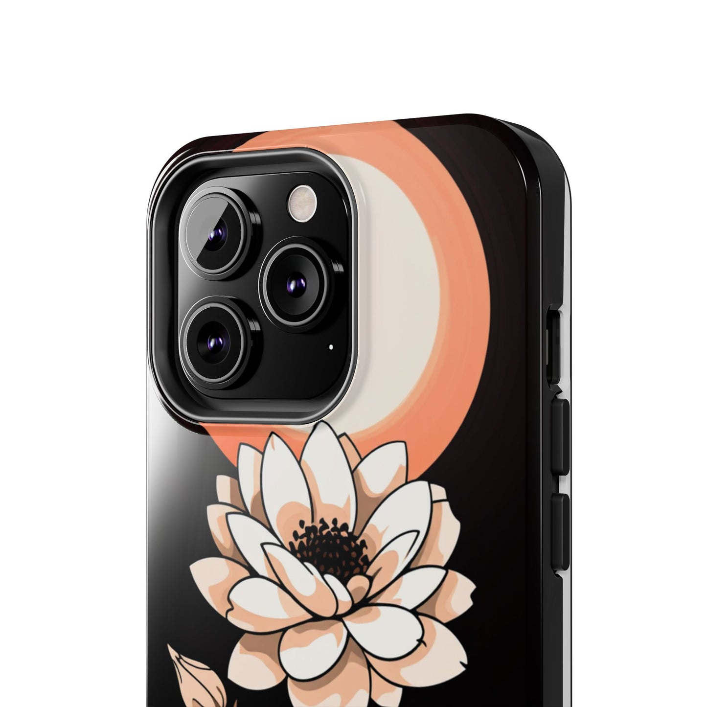 Elegant Contrast Floral Tough Phone Case - Stylish Protection for Your Device - for iPhone
