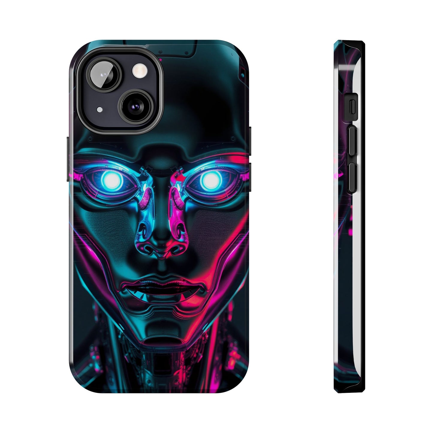 Futuristic Phone Case, Tough Phone Cover, Cyberpunk Style, Robot Design, Gift for Tech Lovers, Unique Phone Accessories