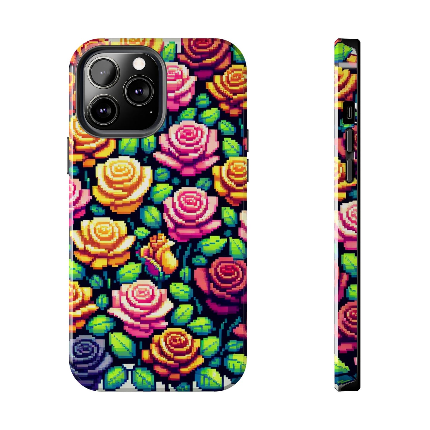 Pixel Art Roses Tough Phone Case - Stylish Protection - for iPhone