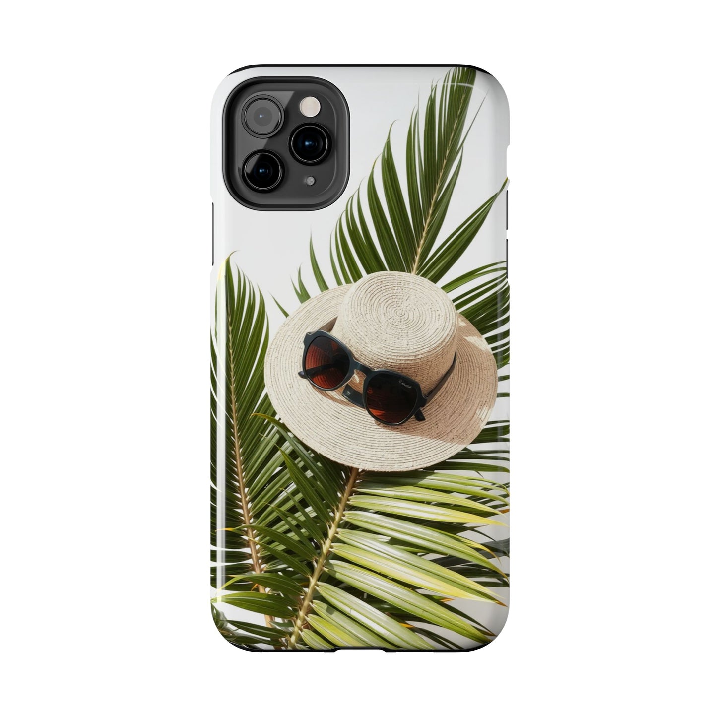 Tropical Phone Case - Summer Vibes with Hat & Sunglasses Design