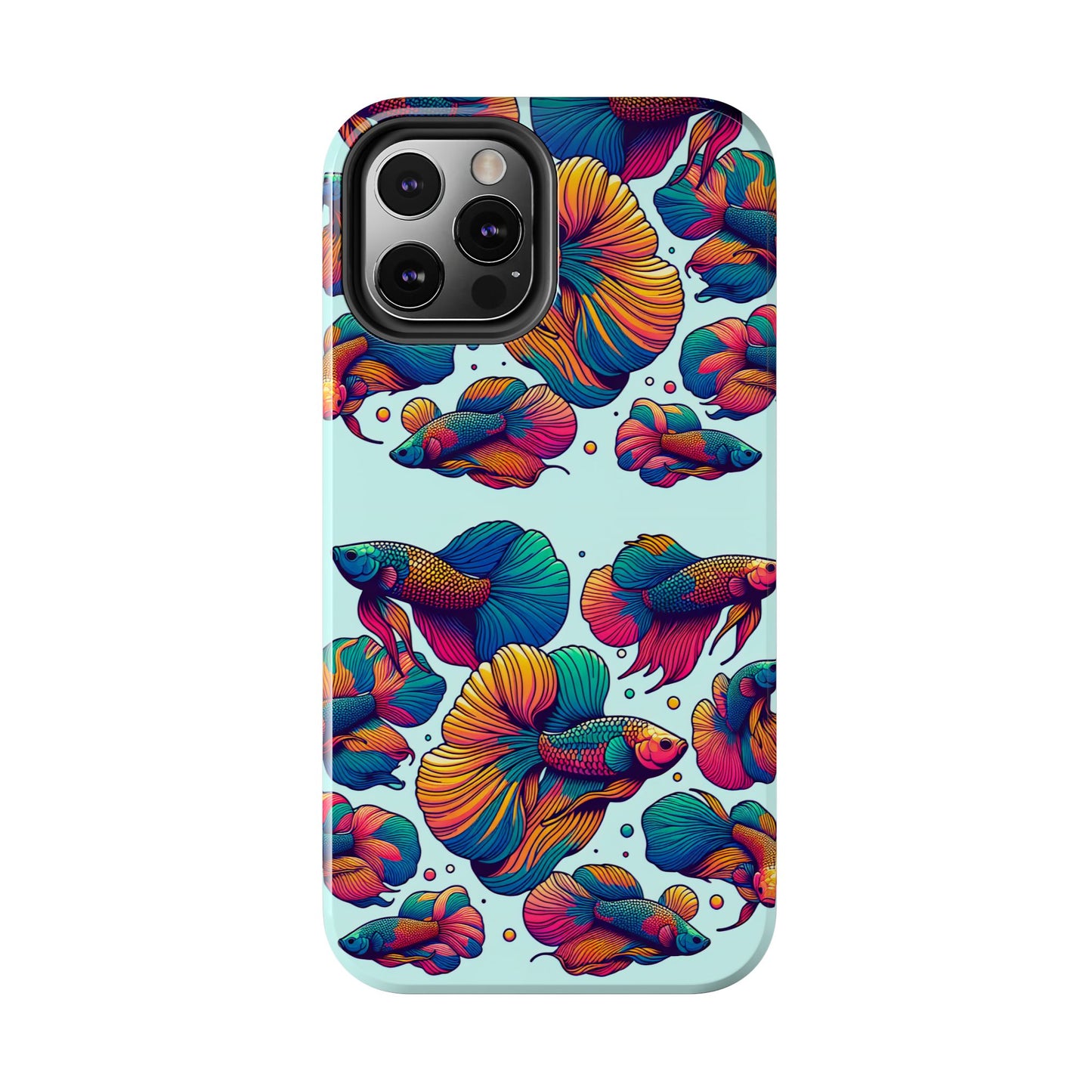Colorful Fish Pattern Tough Phone Case - Aquatic Lovers - for iPhone