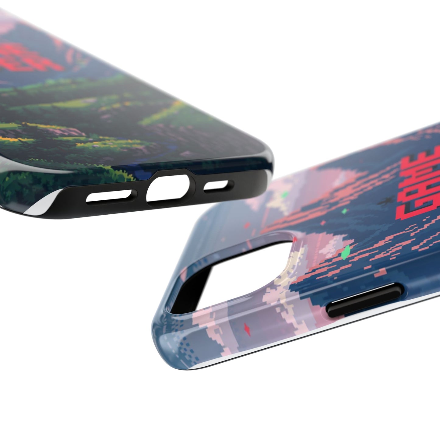 Pixel Art Tough Phone Case - 'Game Over' Design for Gamers