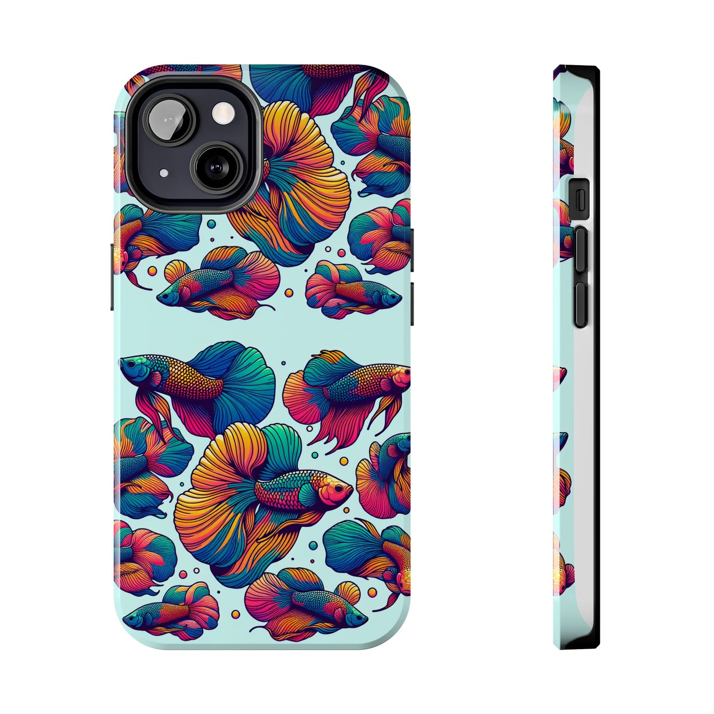Colorful Fish Pattern Tough Phone Case - Aquatic Lovers - for iPhone