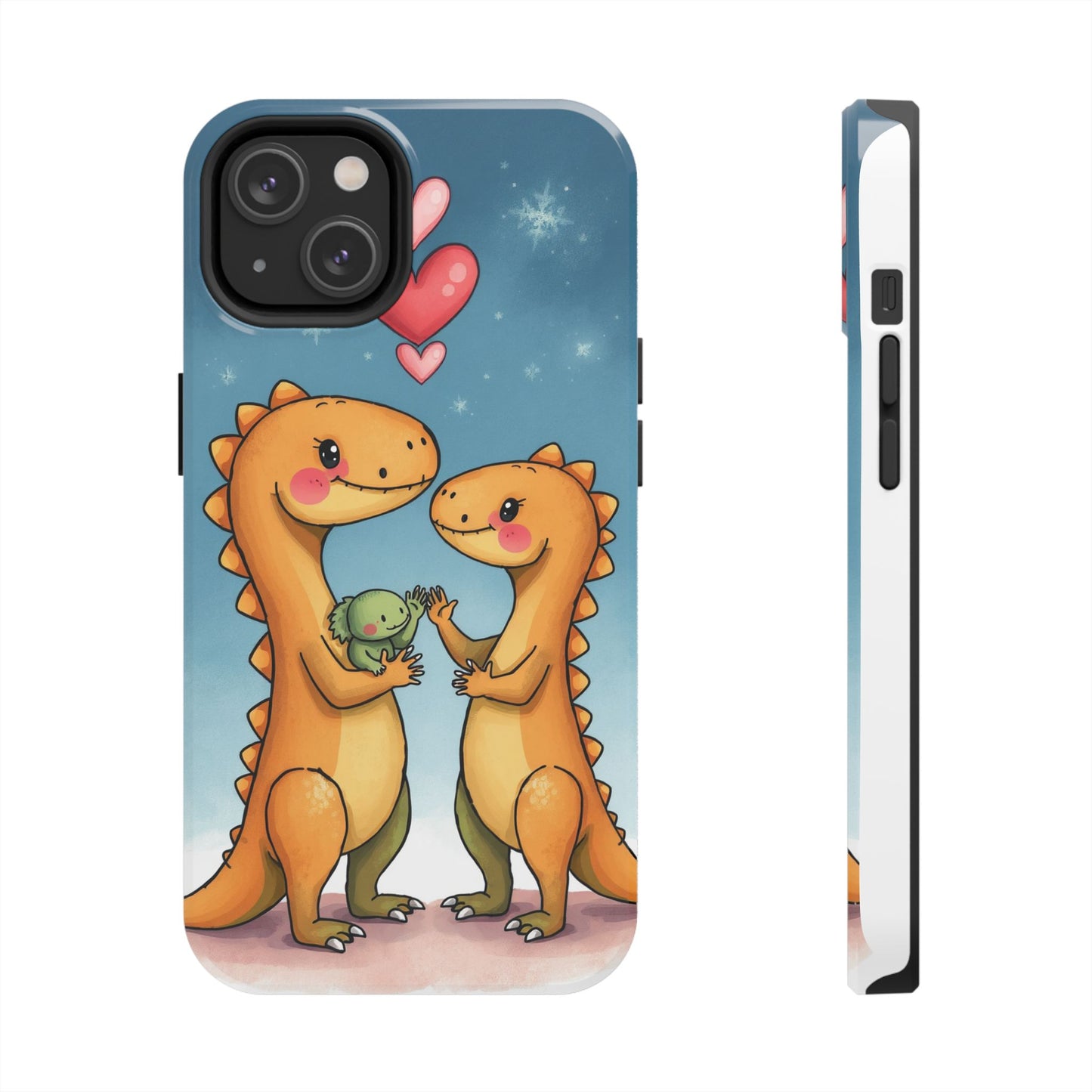 Dino Love Tough Phone Case - Cute & Durable Design for Kids & Parents