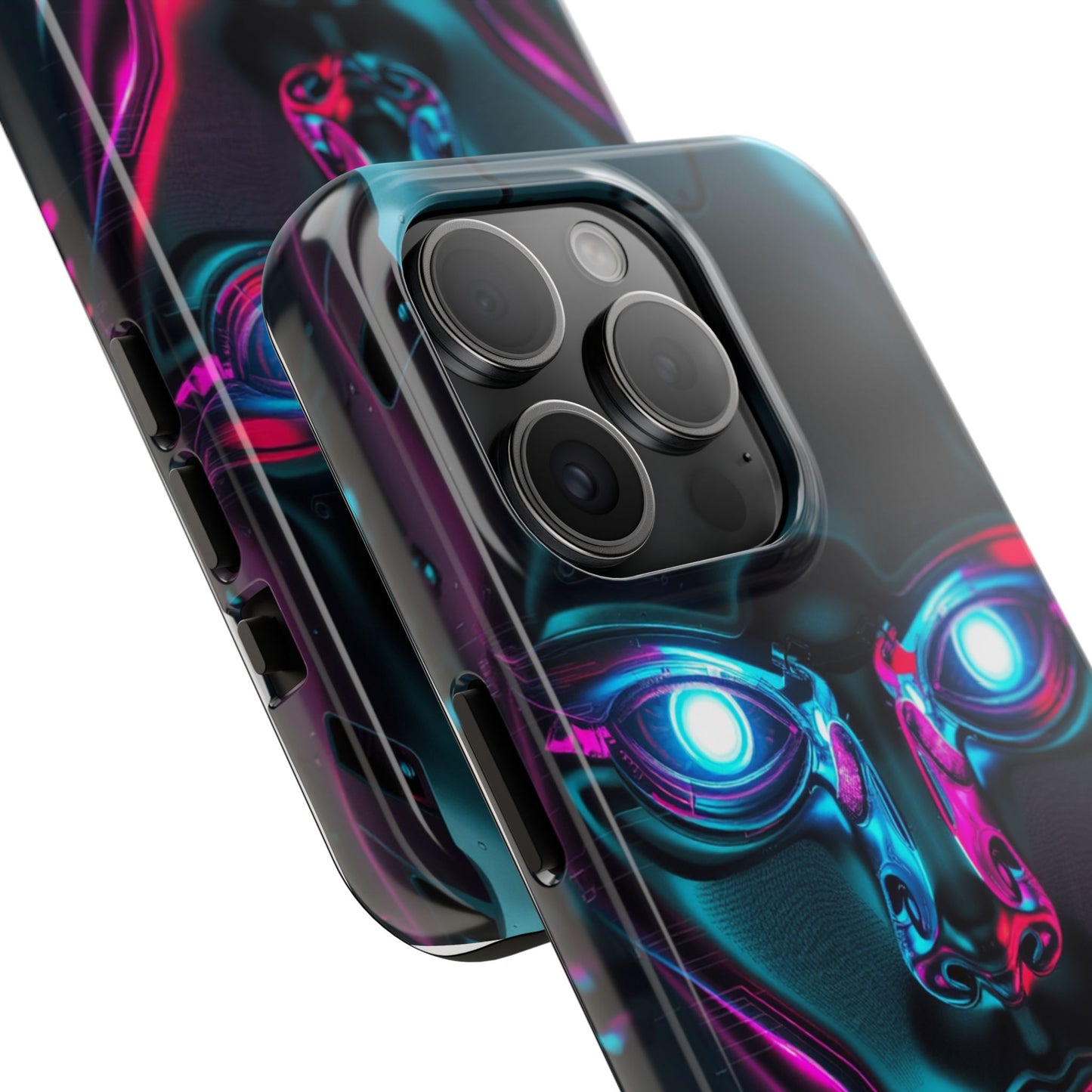 Futuristic Phone Case, Tough Phone Cover, Cyberpunk Style, Robot Design, Gift for Tech Lovers, Unique Phone Accessories