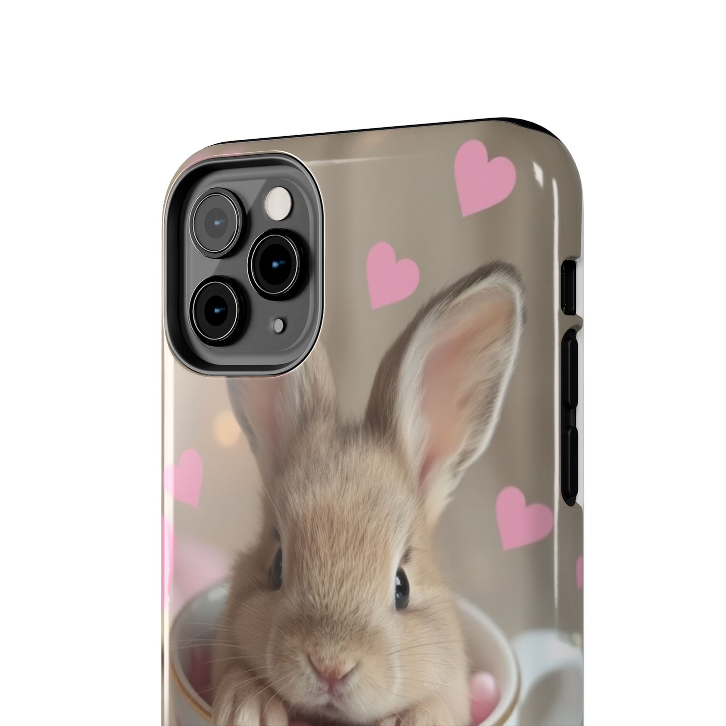 Adorable Bunny Phone Case with Heart Design - Cute Gift for Animal Lovers