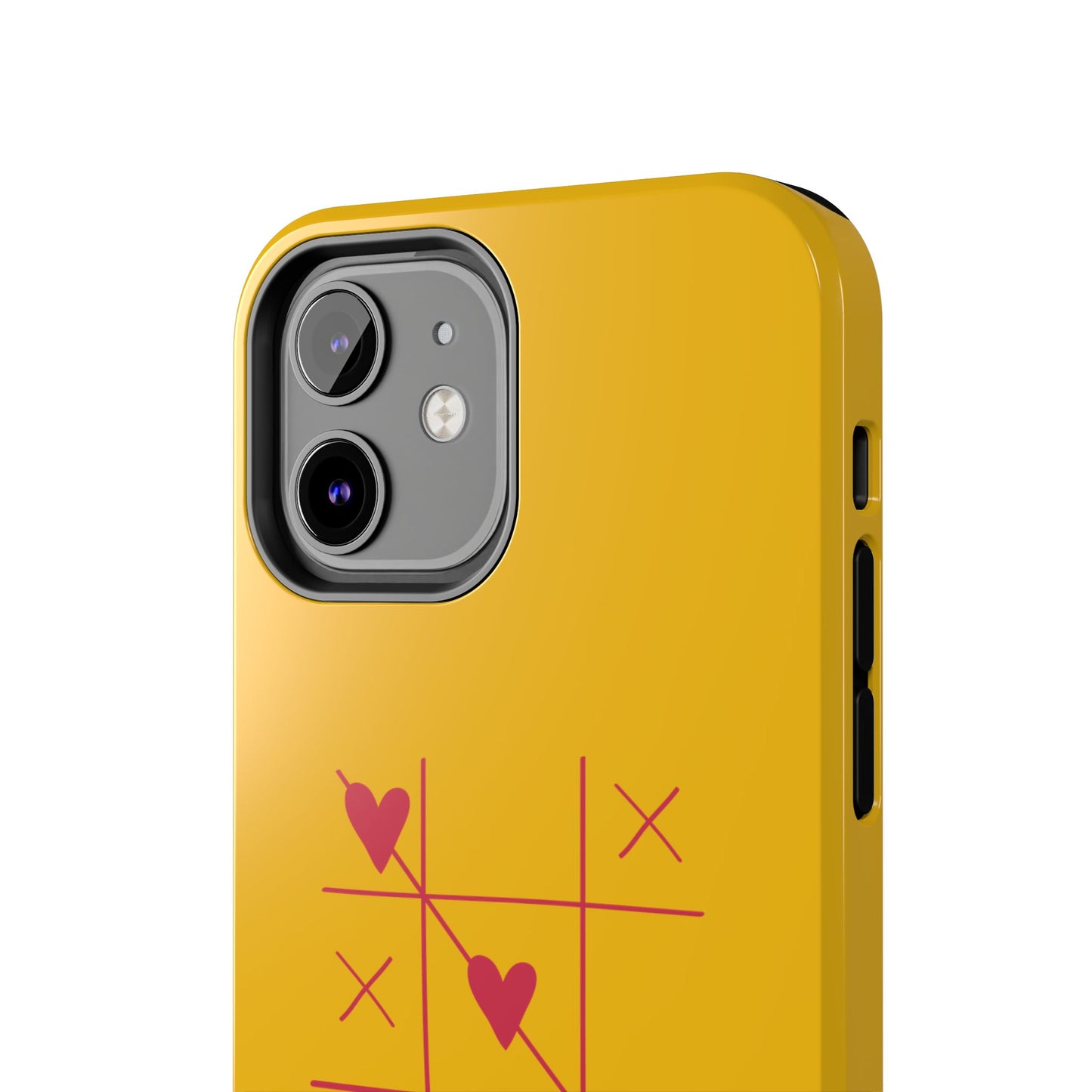 Heart Game Tough Phone Case - Fun Yellow Design for Gamers & Loved Ones - for iPhone