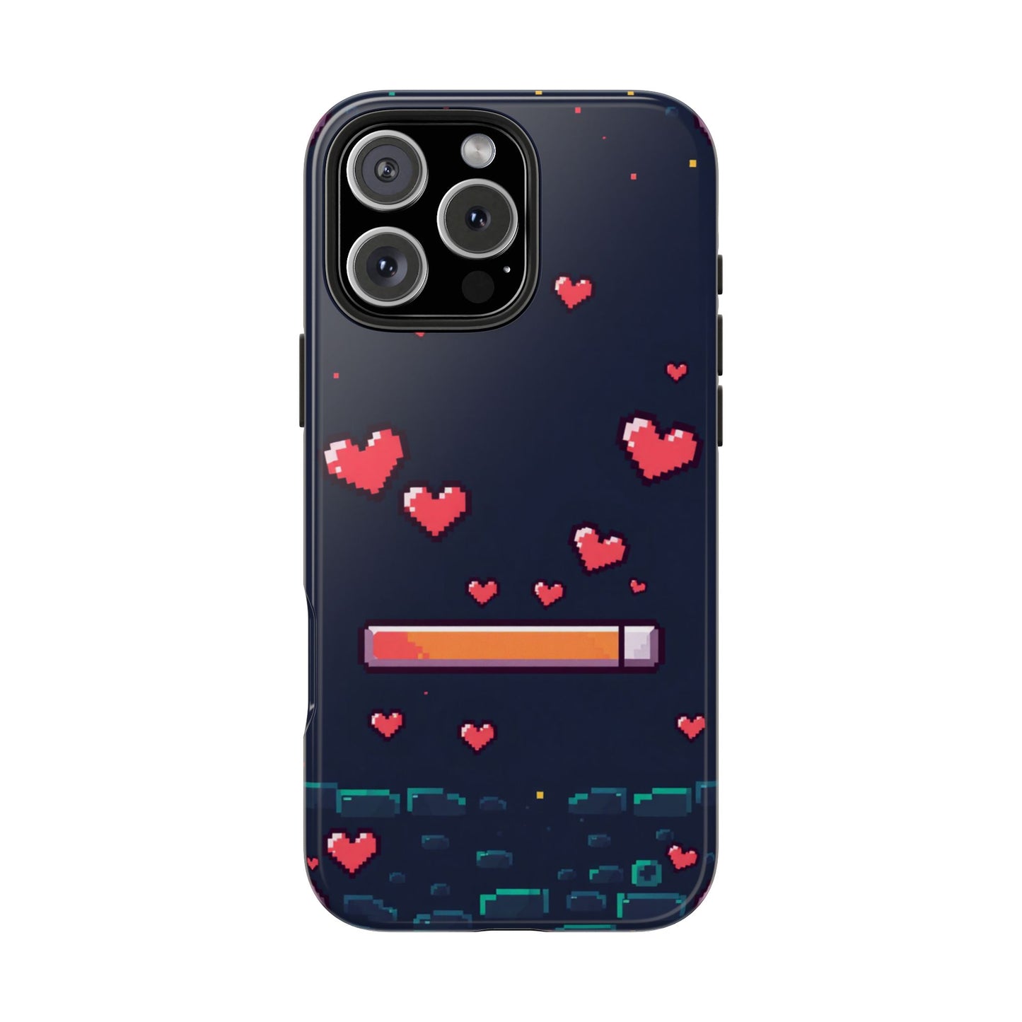Pixel Heart Tough Phone Case - Retro Gamer Style for Valentine's Day