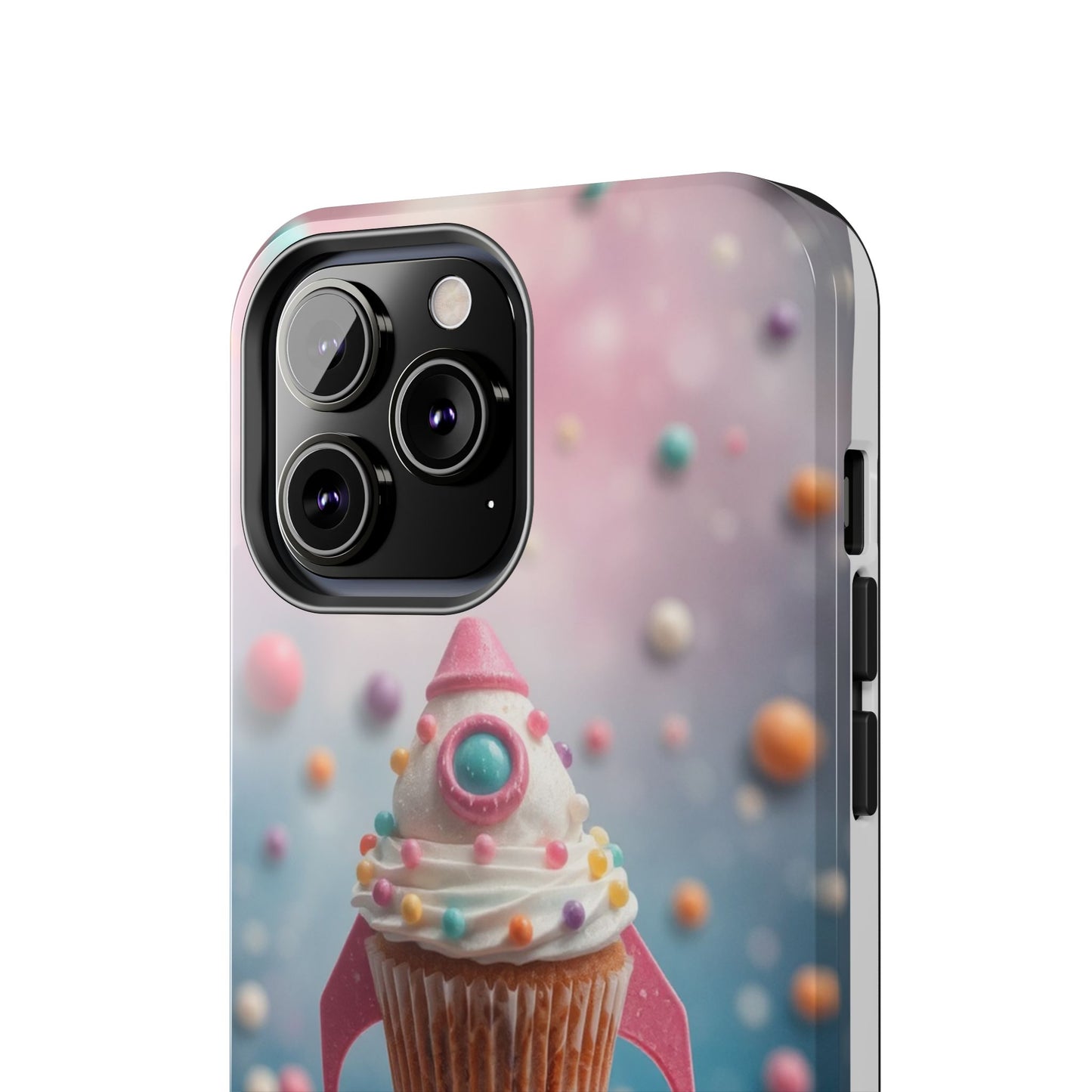 Whimsical Rocket Cupcake Phone Case - Fun Protective Case for Kids and Teens