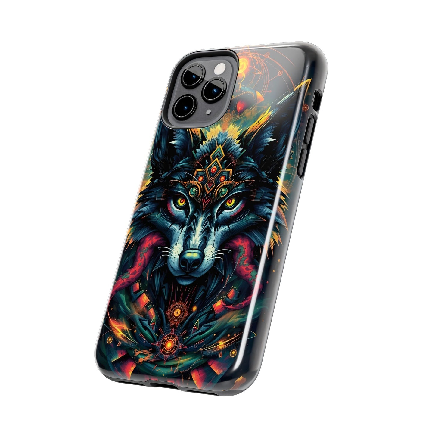 Vibrant Mystical Wolf Art Tough Phone Case - Durable & Unique Design for Animal Lovers - for iPhone