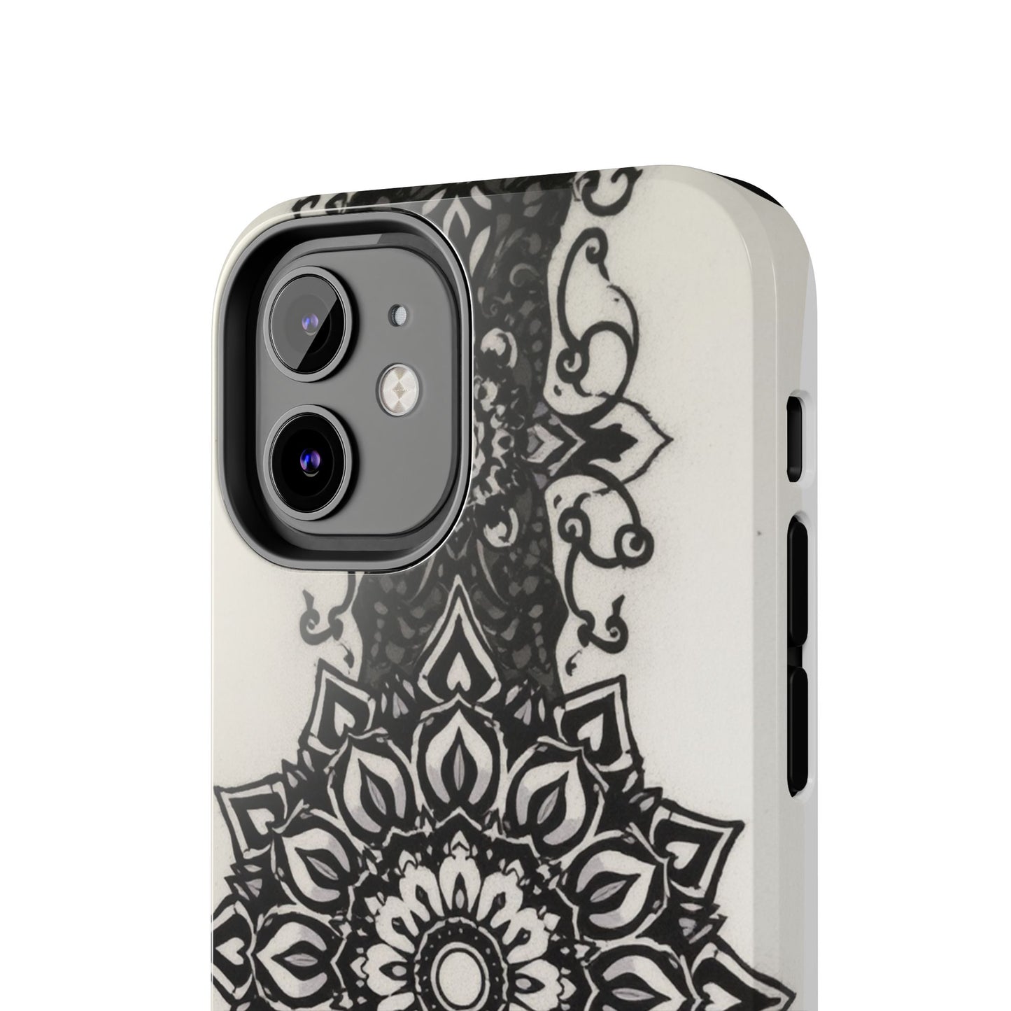 Stylish Tough Phone Cases with Dark Mandala Design - Durable and Unique Protection - for iPhone
