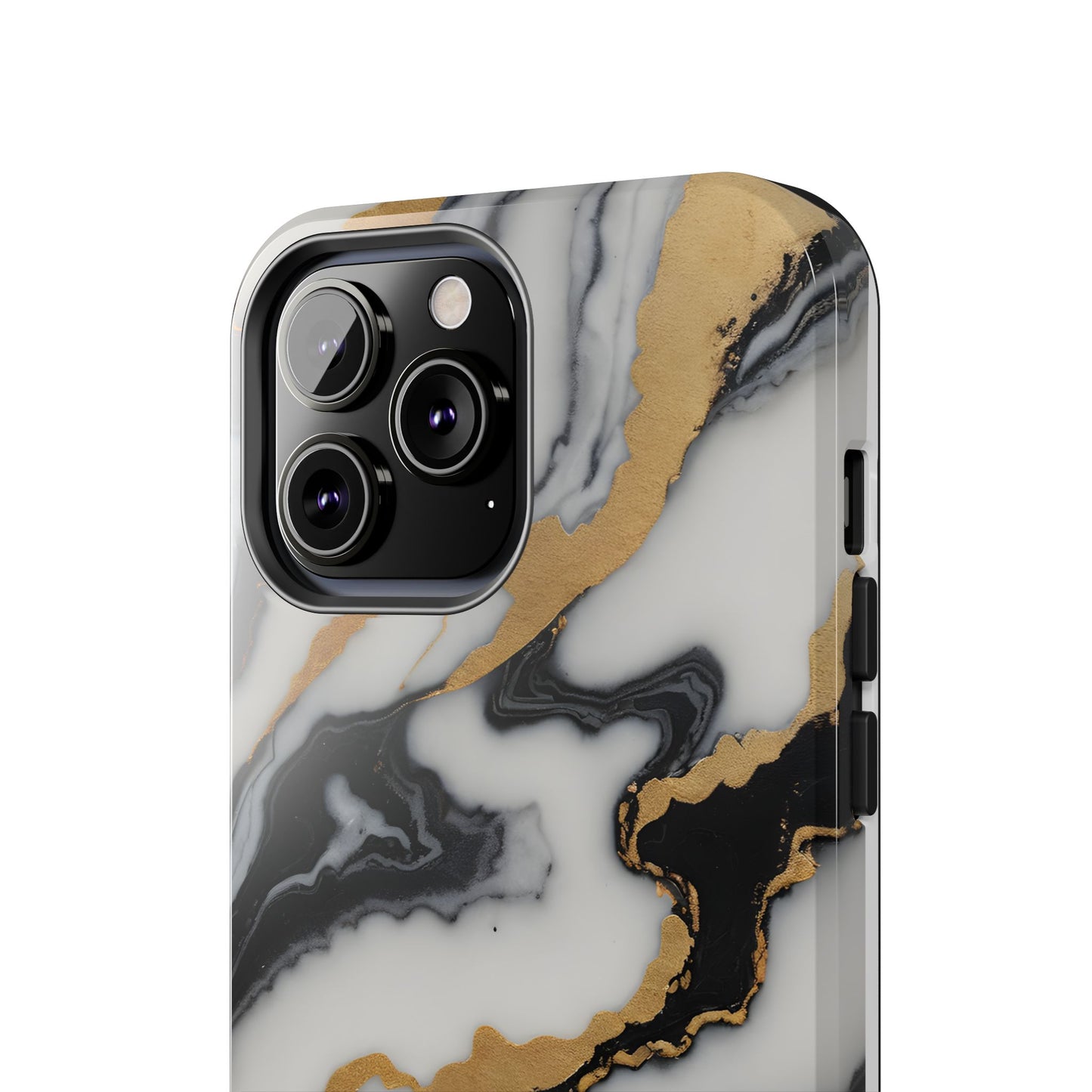 Elegant Gold Marble Tough Phone Case - Stylish Protection for Your iPhone