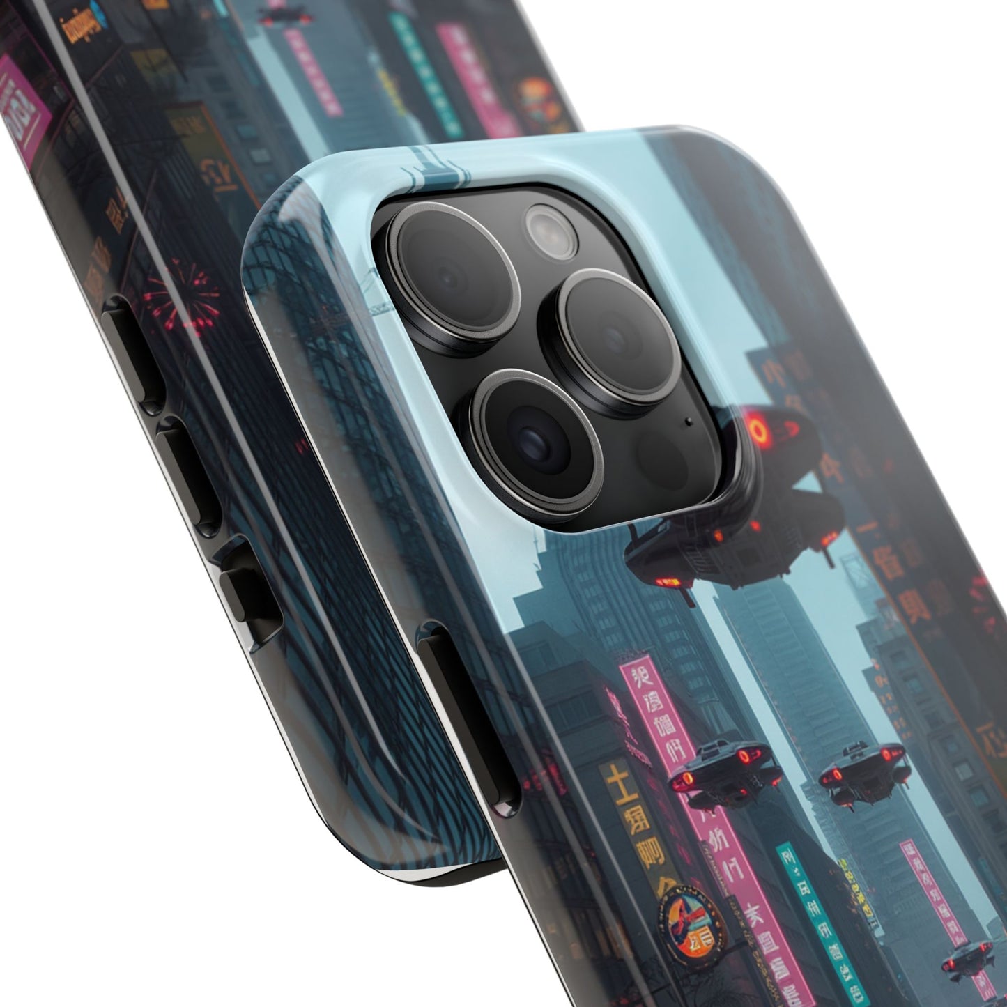 Futuristic City Tough Phone Case - Sci-Fi Design for Urban Explorers