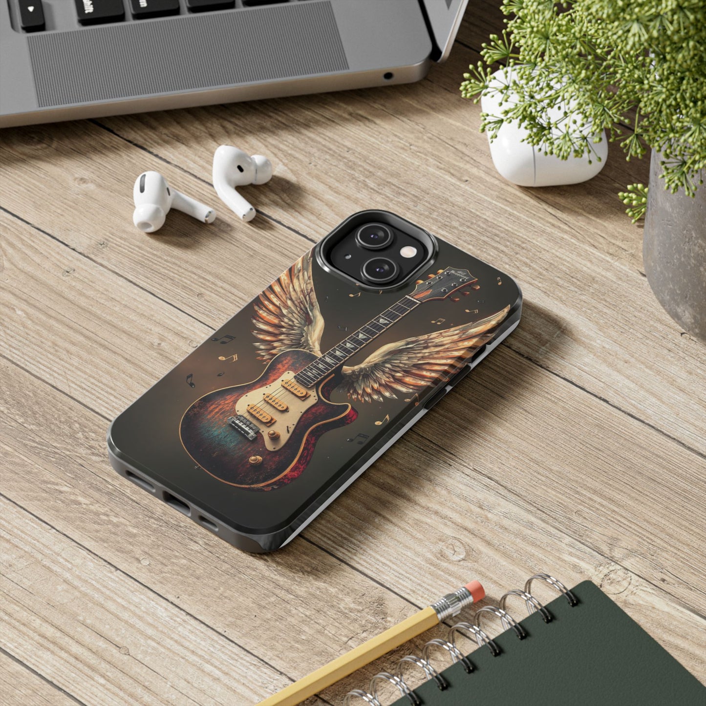 Inspirational Guitar Wing Phone Case - Tough Protection for Music Lovers