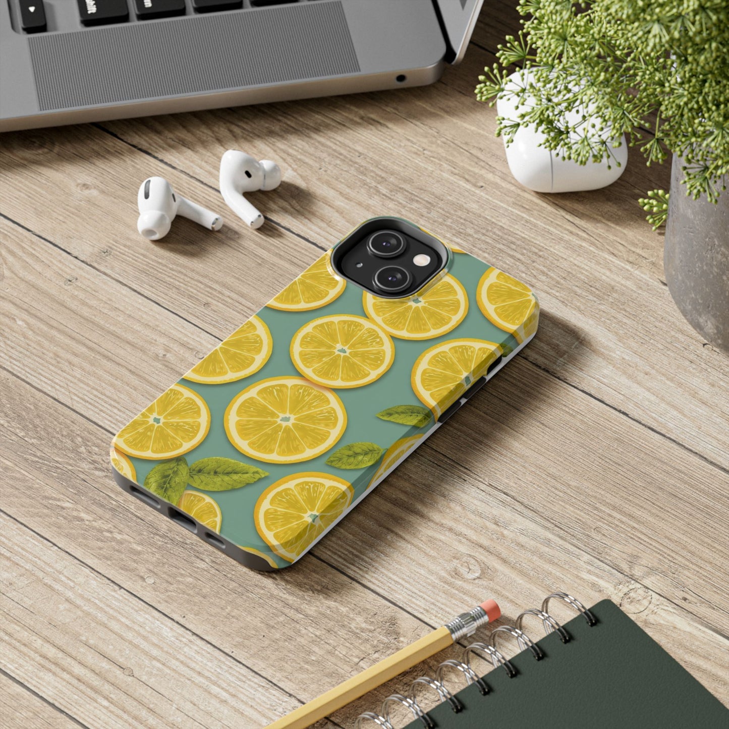 Tough Lemon Pattern Phone Case - Vibrant Citrus Design for Summer Vibes - for iPhone