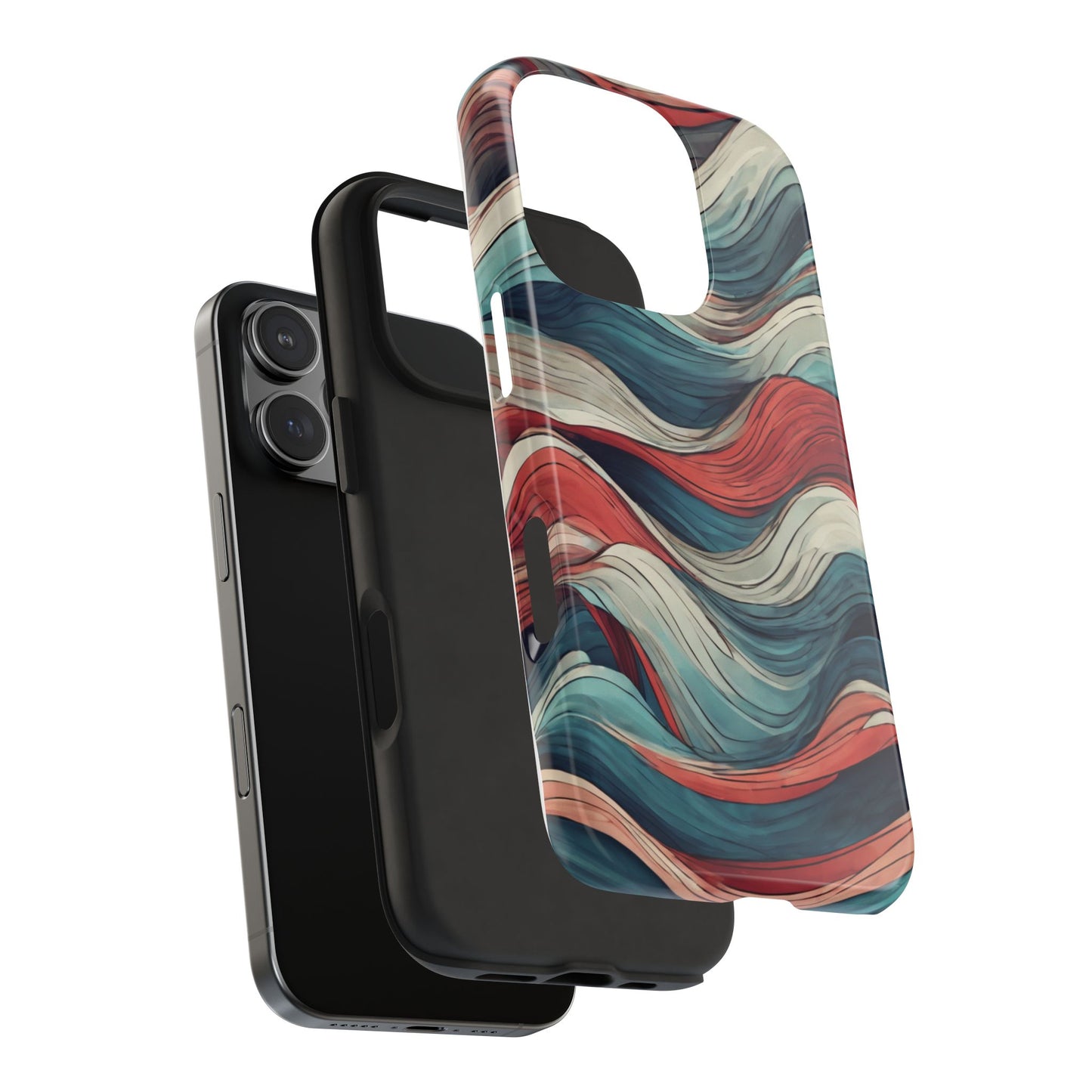 Abstract Waves Tough Phone Case - Stylish & Durable Phone Protection - for iPhone