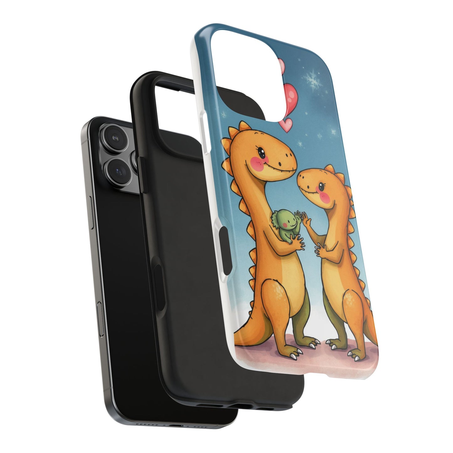 Dino Love Tough Phone Case - Cute & Durable Design for Kids & Parents
