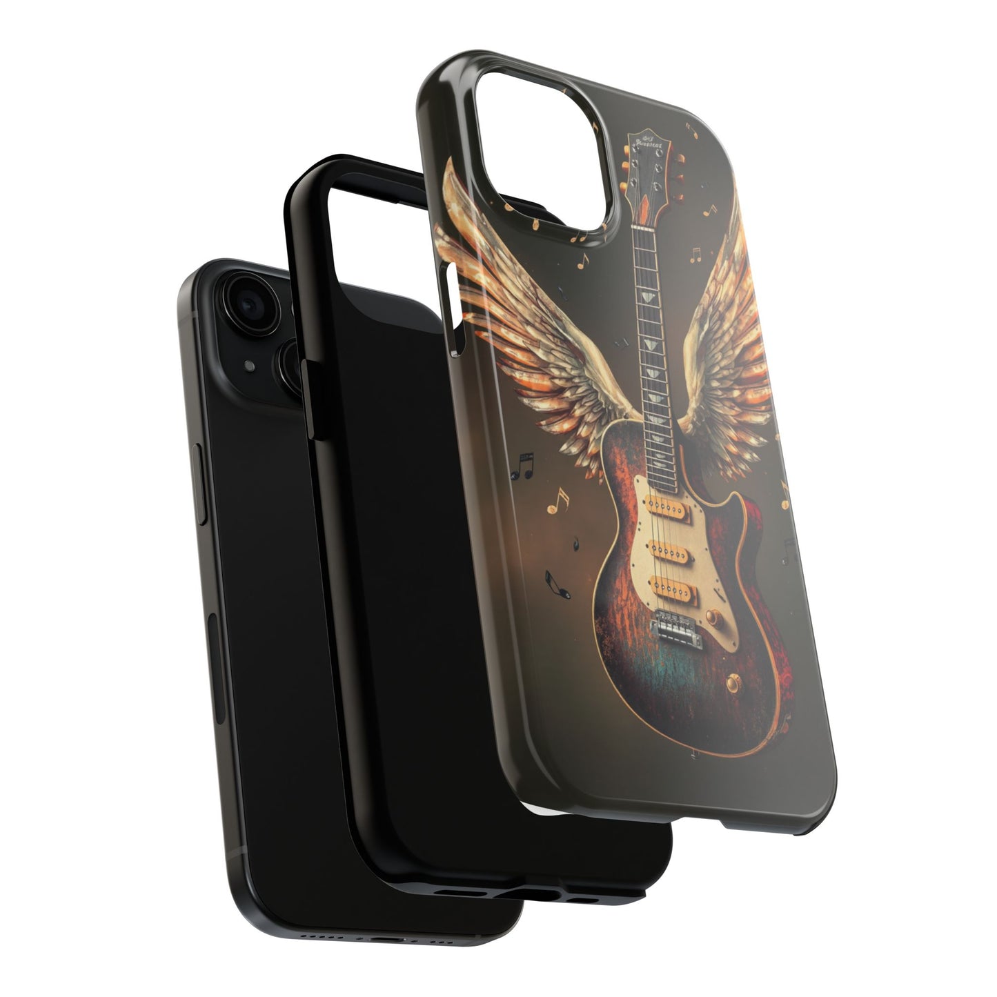 Inspirational Guitar Wing Phone Case - Tough Protection for Music Lovers