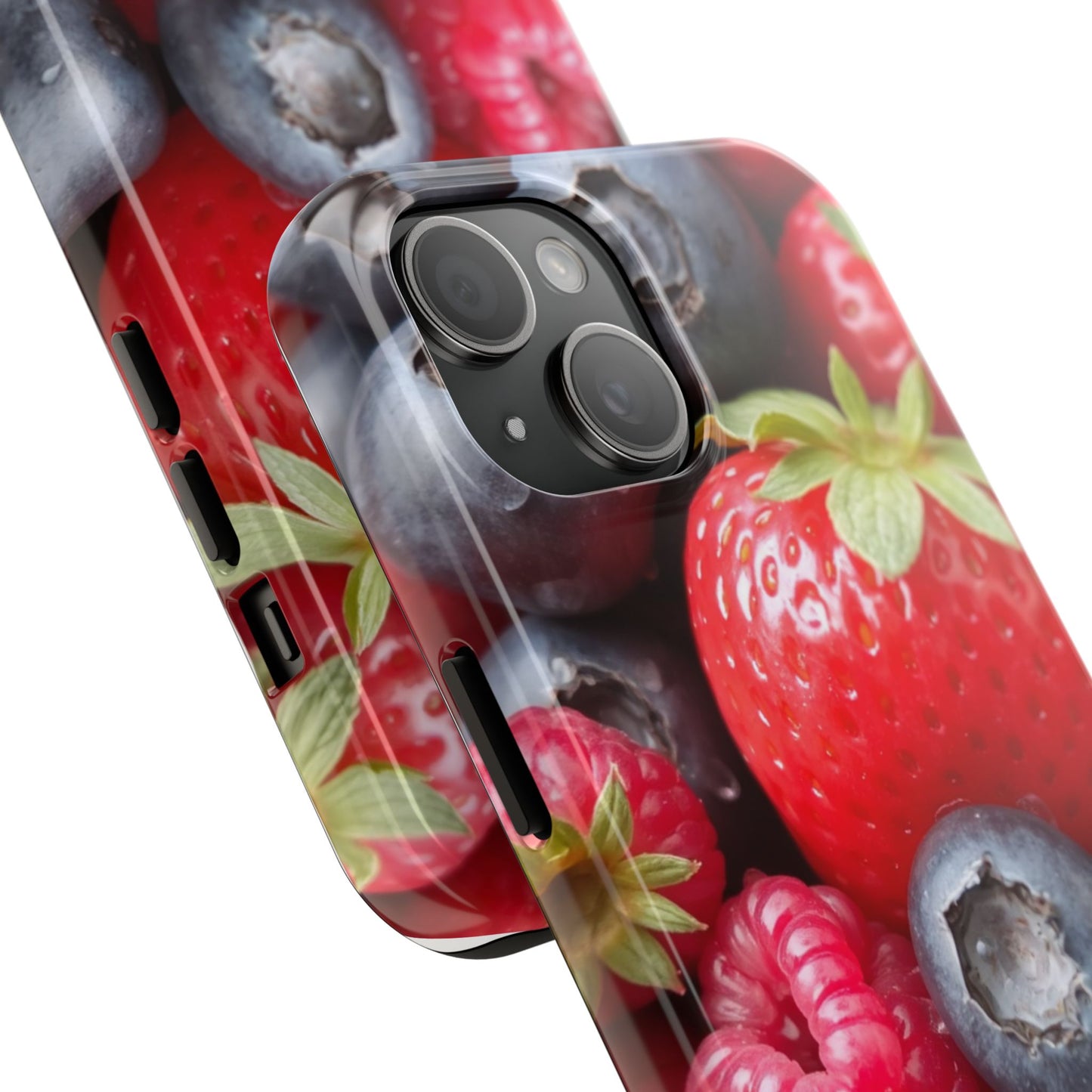 Fruit-Themed Tough Phone Case - Berry Burst Design