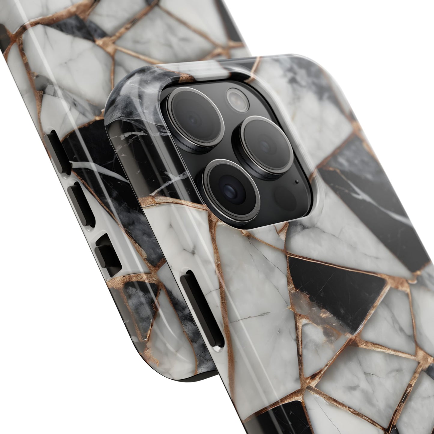 Elegant Marble Tough Phone Case - Stylish Protection for iPhone