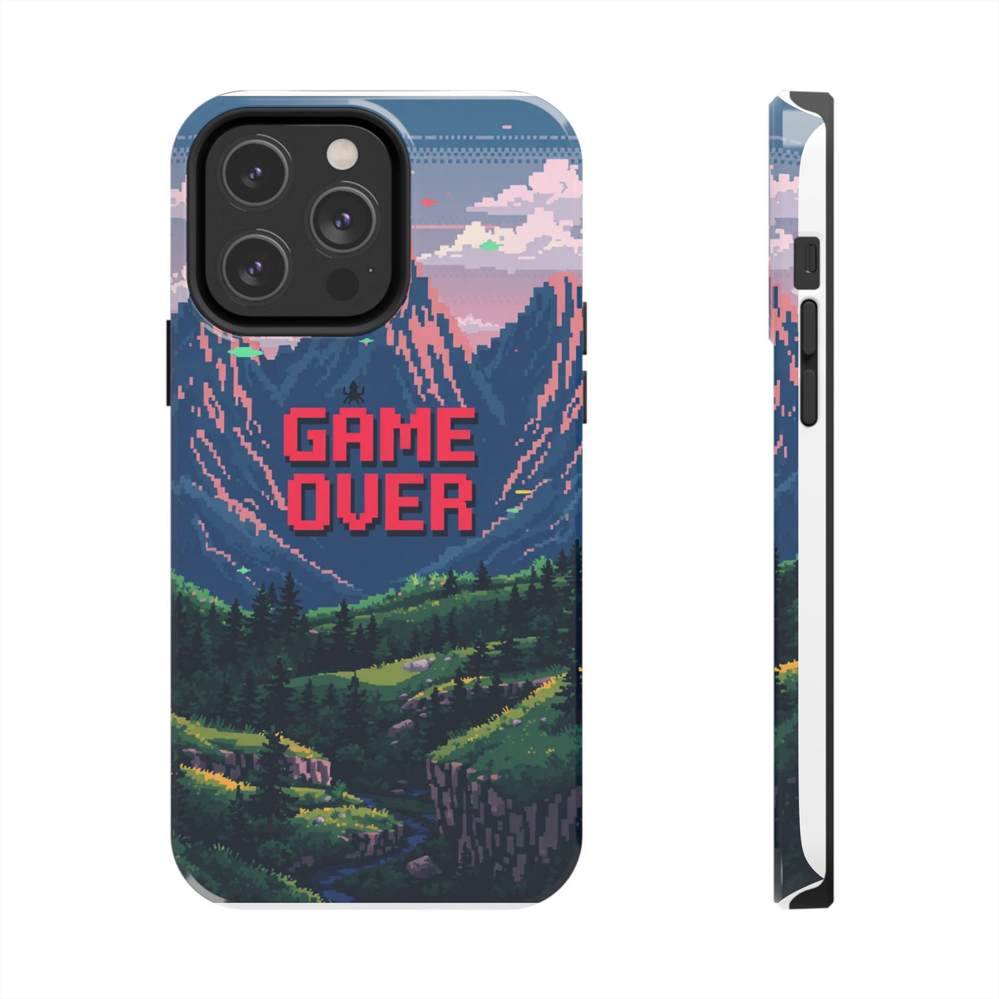 Pixel Art Tough Phone Case - 'Game Over' Design for Gamers