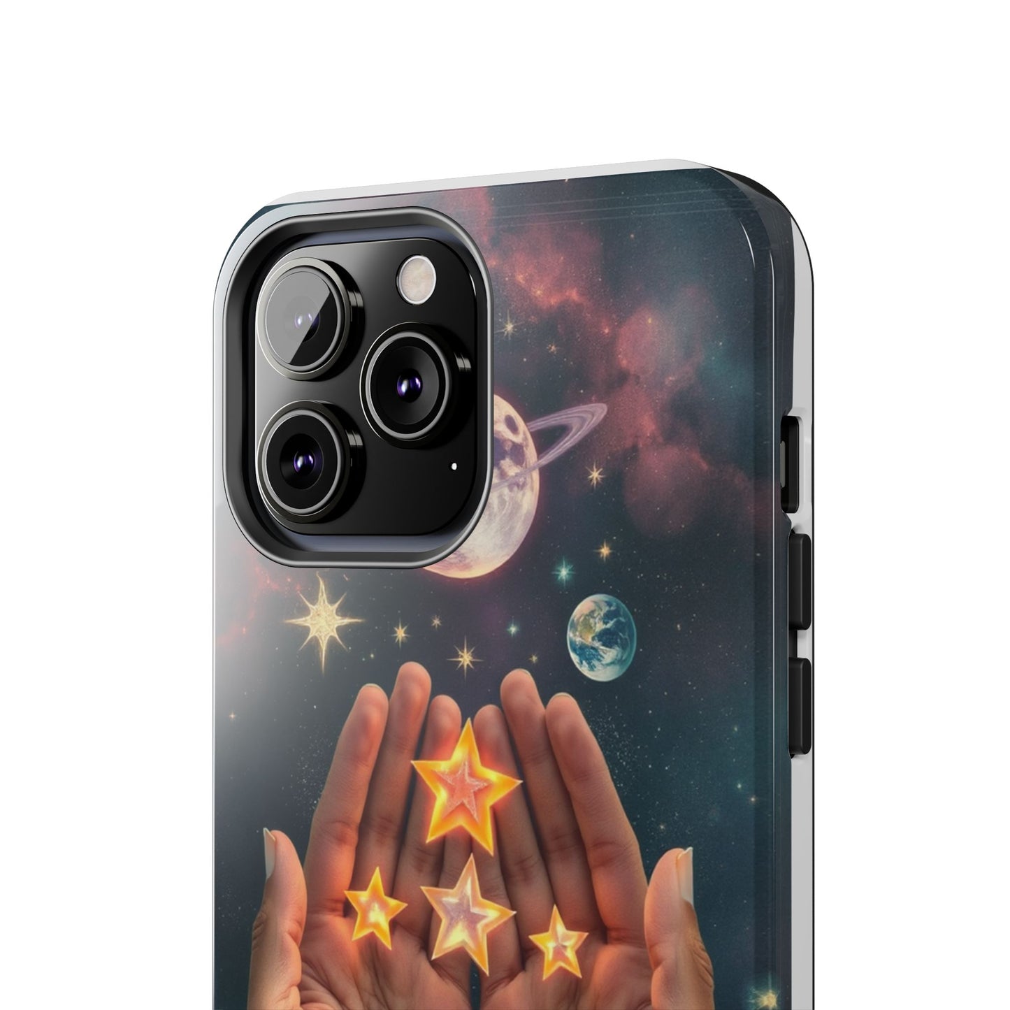 Galaxy Hands Tough Phone Case - Celestial Design for Star Lovers