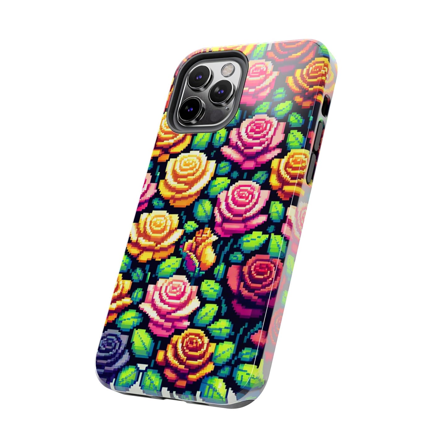 Pixel Art Roses Tough Phone Case - Stylish Protection - for iPhone