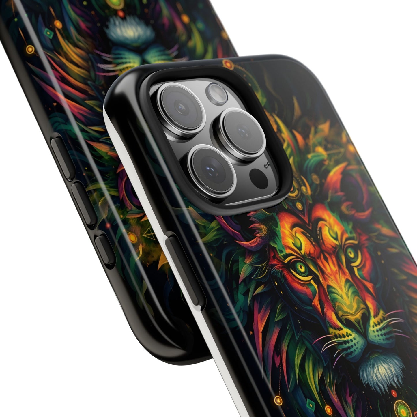 Vibrant Mystical Lion Art Tough Phone Case - Bold Protector for Animal Lovers - for iPhone
