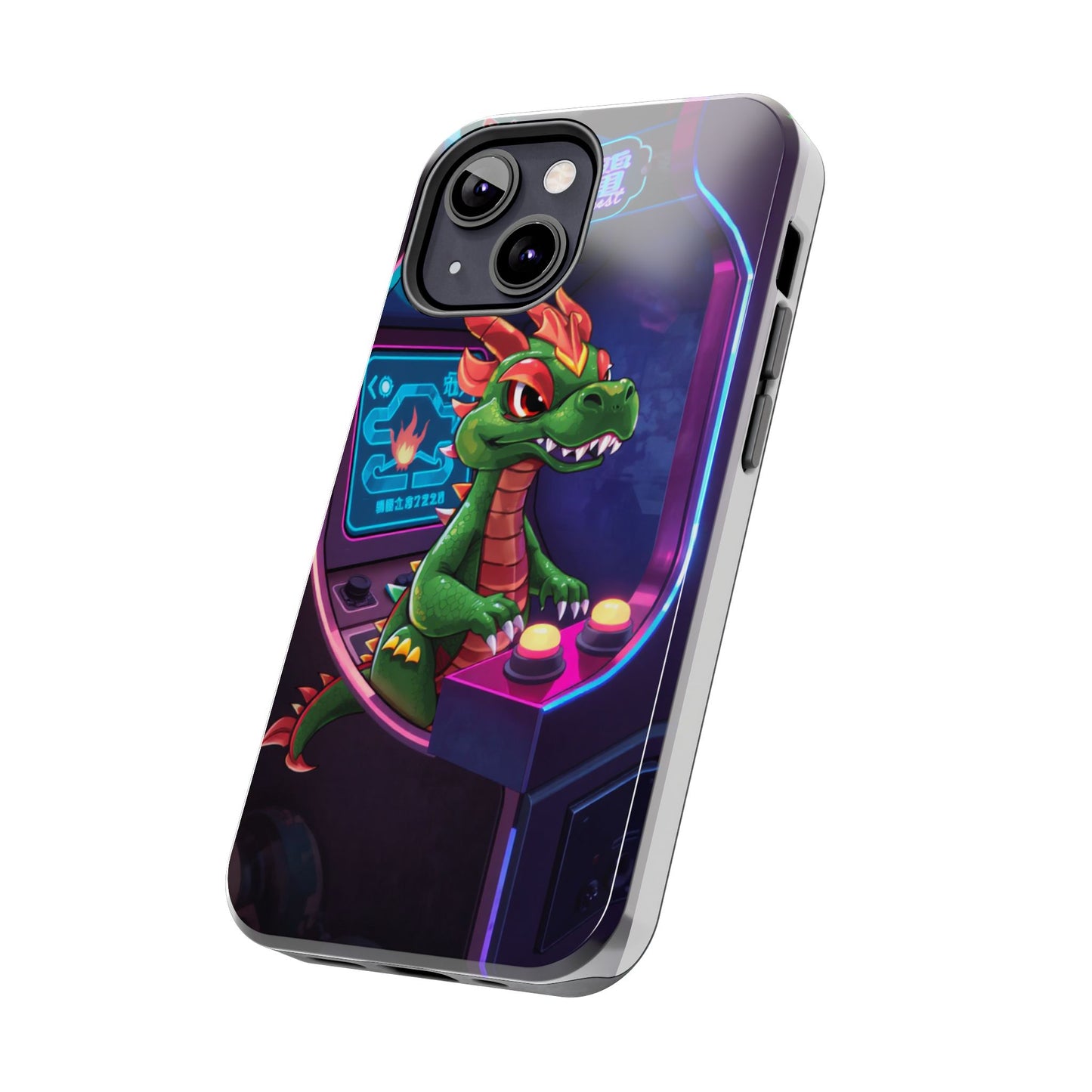 Retro Gamer Tough Phone Case with Dragon Design