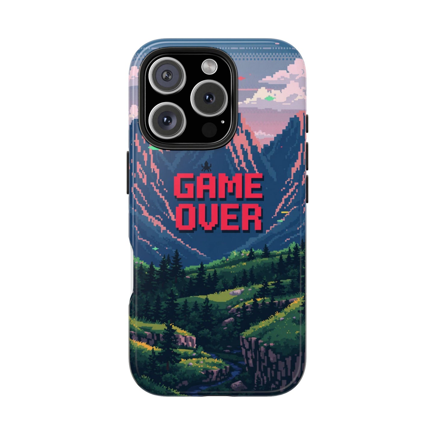 Pixel Art Tough Phone Case - 'Game Over' Design for Gamers