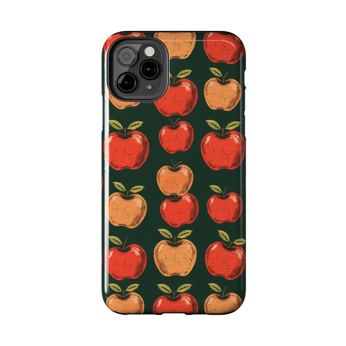 Apple Retro Pattern Tough Phone Case - Durable, Stylish, and Protective for Everyday Use - for iPhone