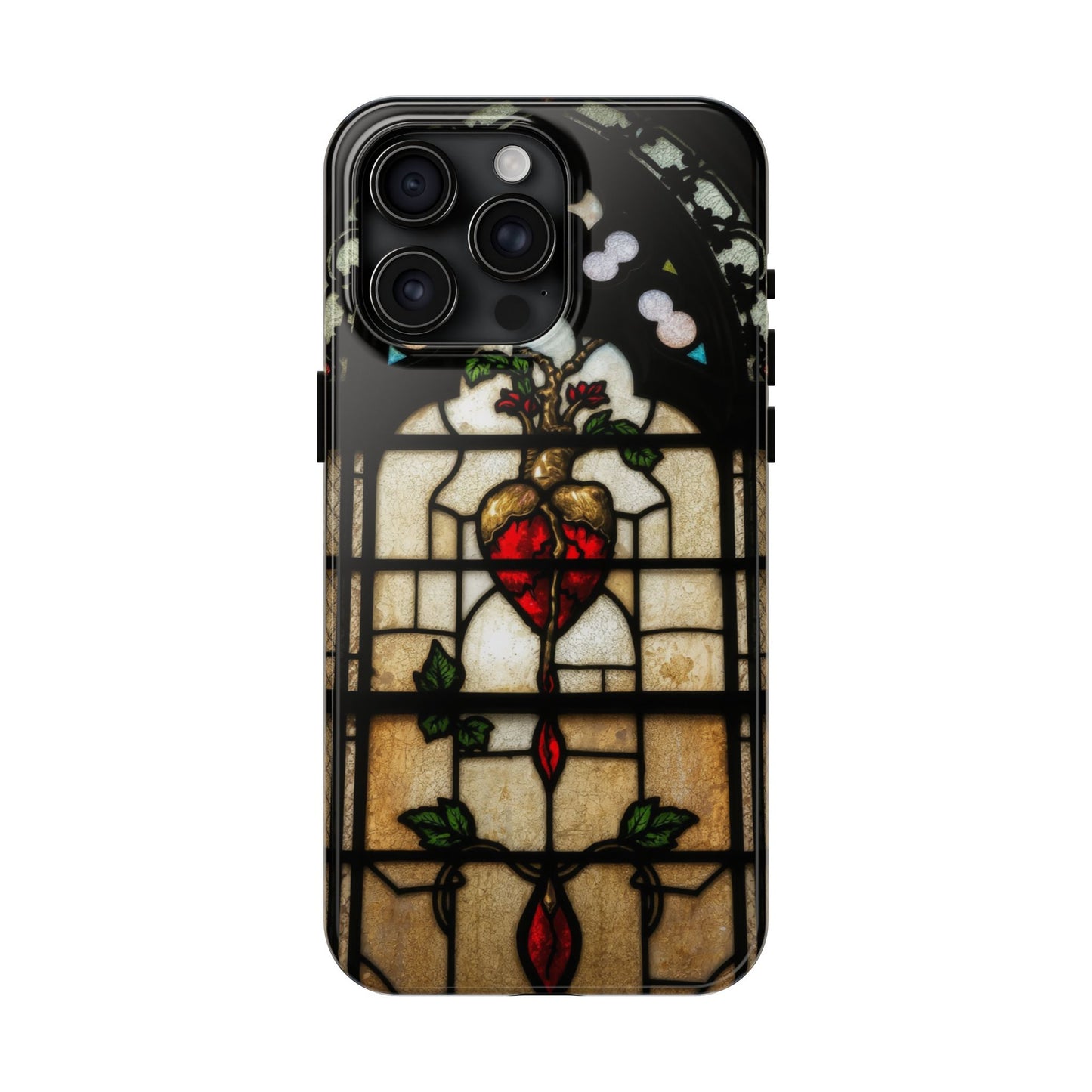 Stained Glass Heart Tough Phone Case - Unique Design for Protection & Style
