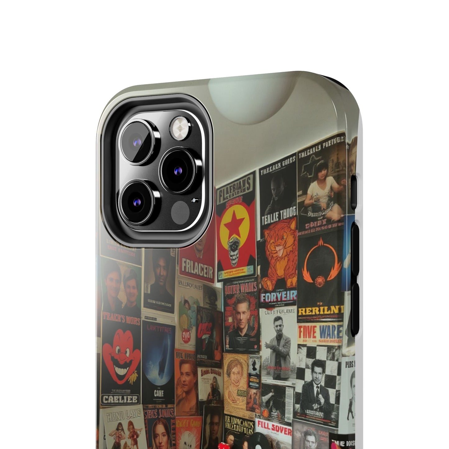 Retro Vibe Tough Phone Case - Vintage Movie Posters & Plush Toys Design