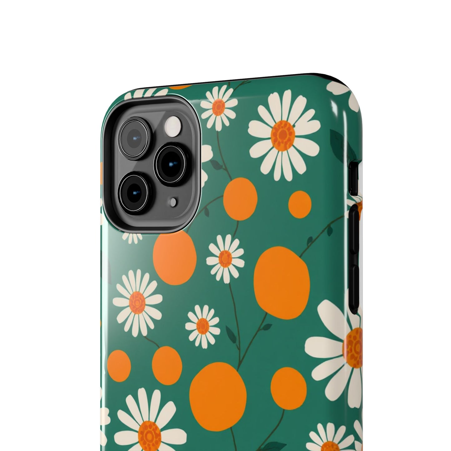 Floral Tough Phone Case - Daisy & Orange Design