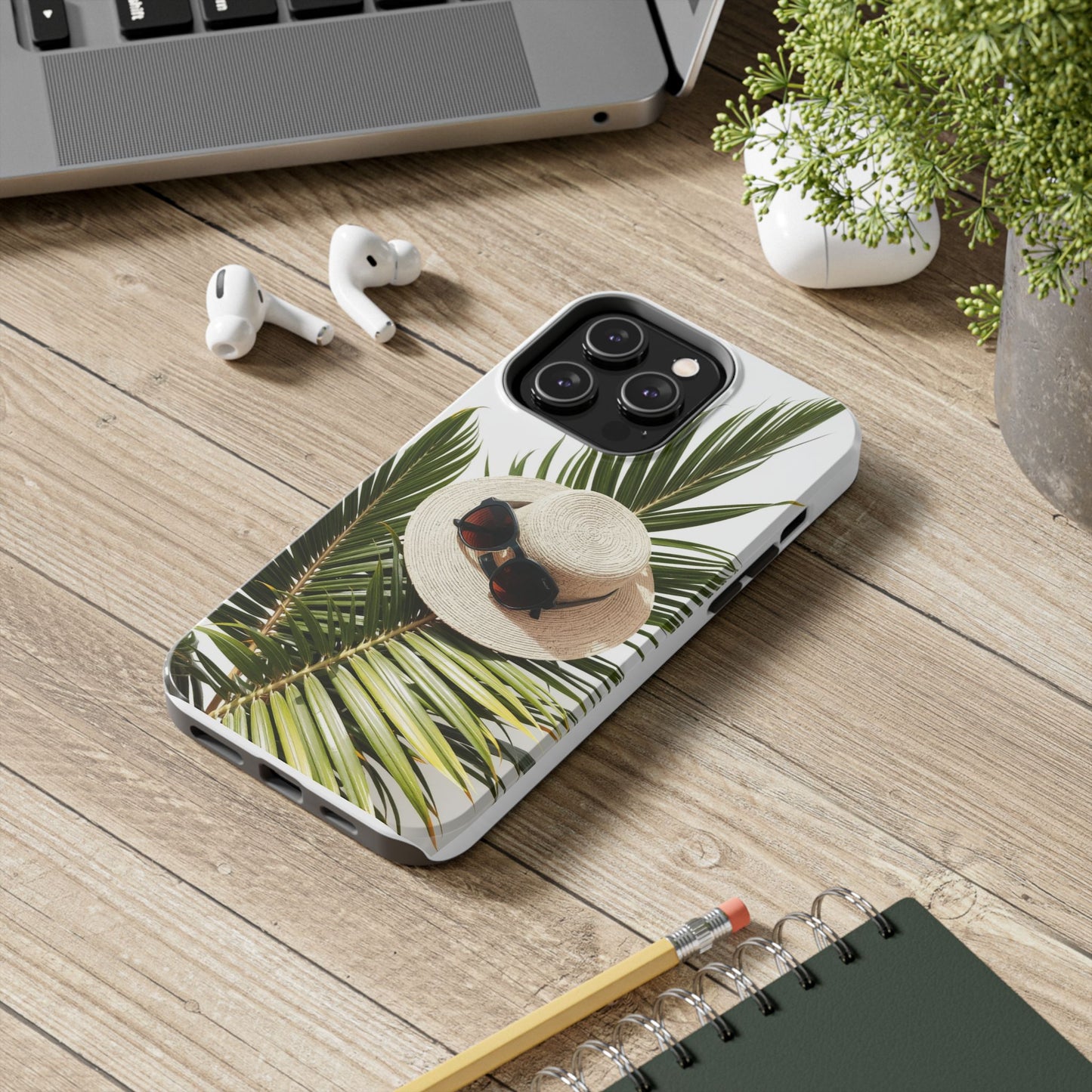 Tropical Phone Case - Summer Vibes with Hat & Sunglasses Design
