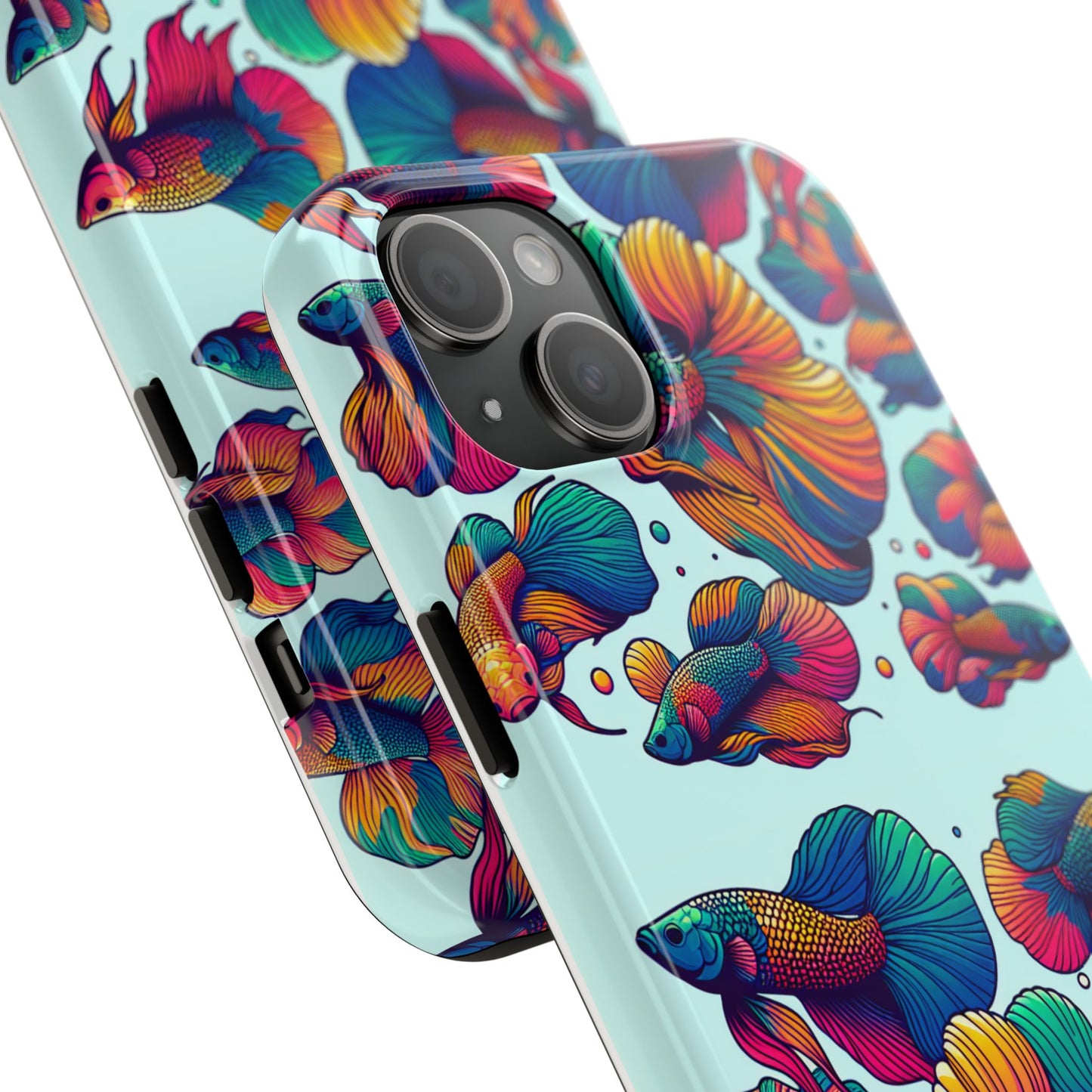 Colorful Fish Pattern Tough Phone Case - Aquatic Lovers - for iPhone