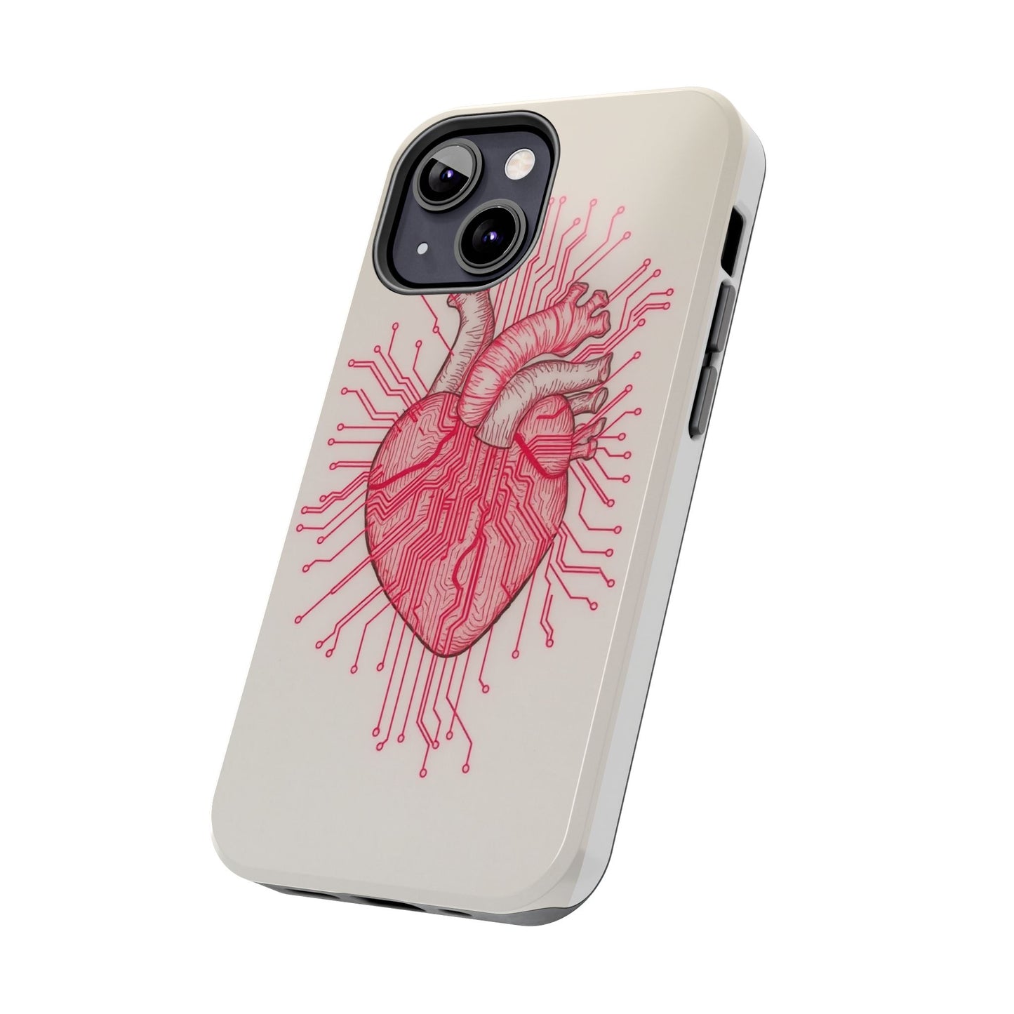 Heart Circuit Tough Phone Case – Unique Tech-Inspired Design for Tech Lovers