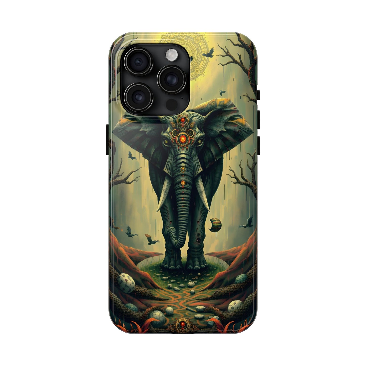 Mystical Forest Elephant Tough Phone Case | Vibrant Design for Nature Lovers - for iPhone