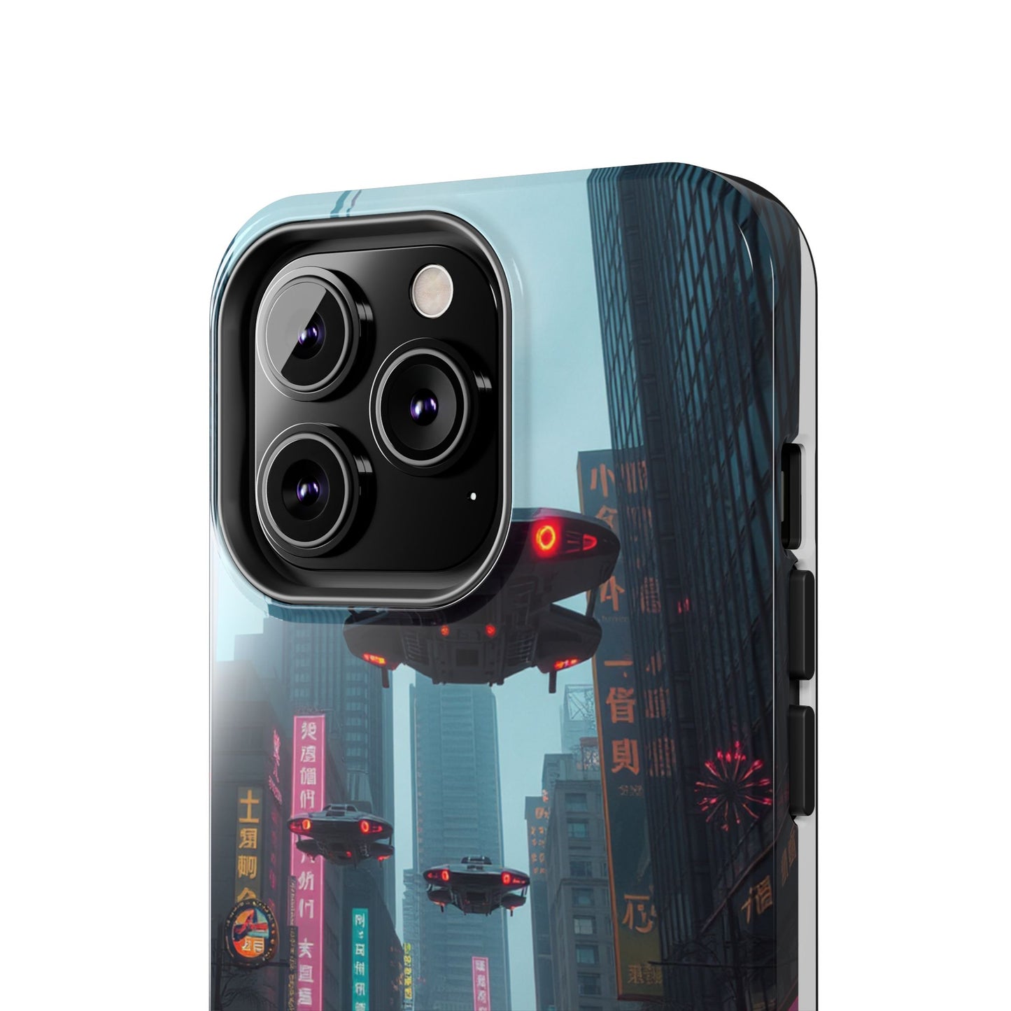 Futuristic City Tough Phone Case - Sci-Fi Design for Urban Explorers