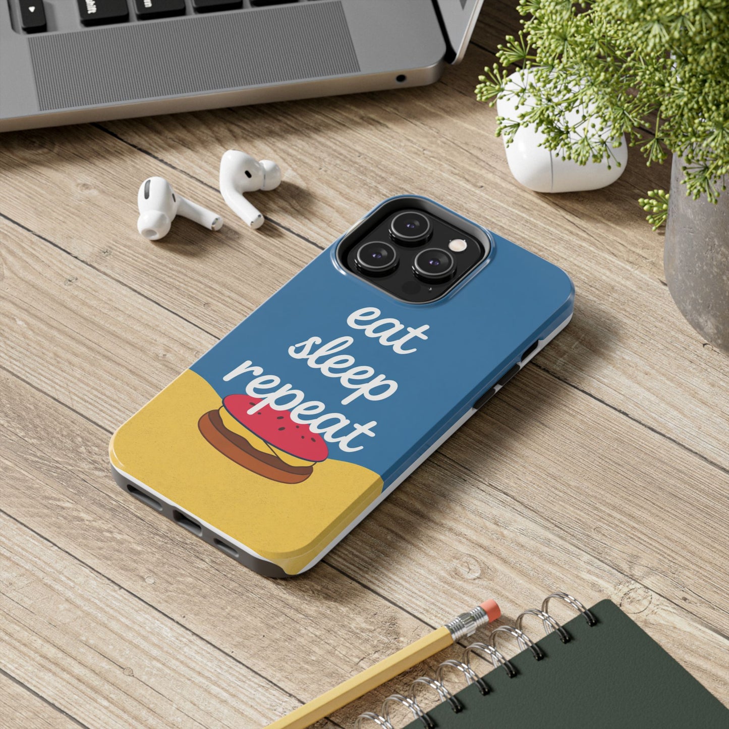 Eat, Sleep, Repeat Phone Case – Fun & Durable Tough Phone Cases for Food Lovers