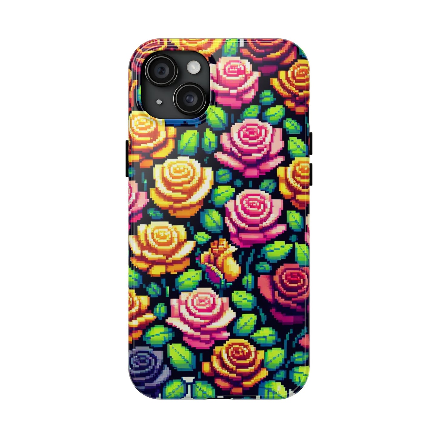 Pixel Art Roses Tough Phone Case - Stylish Protection - for iPhone
