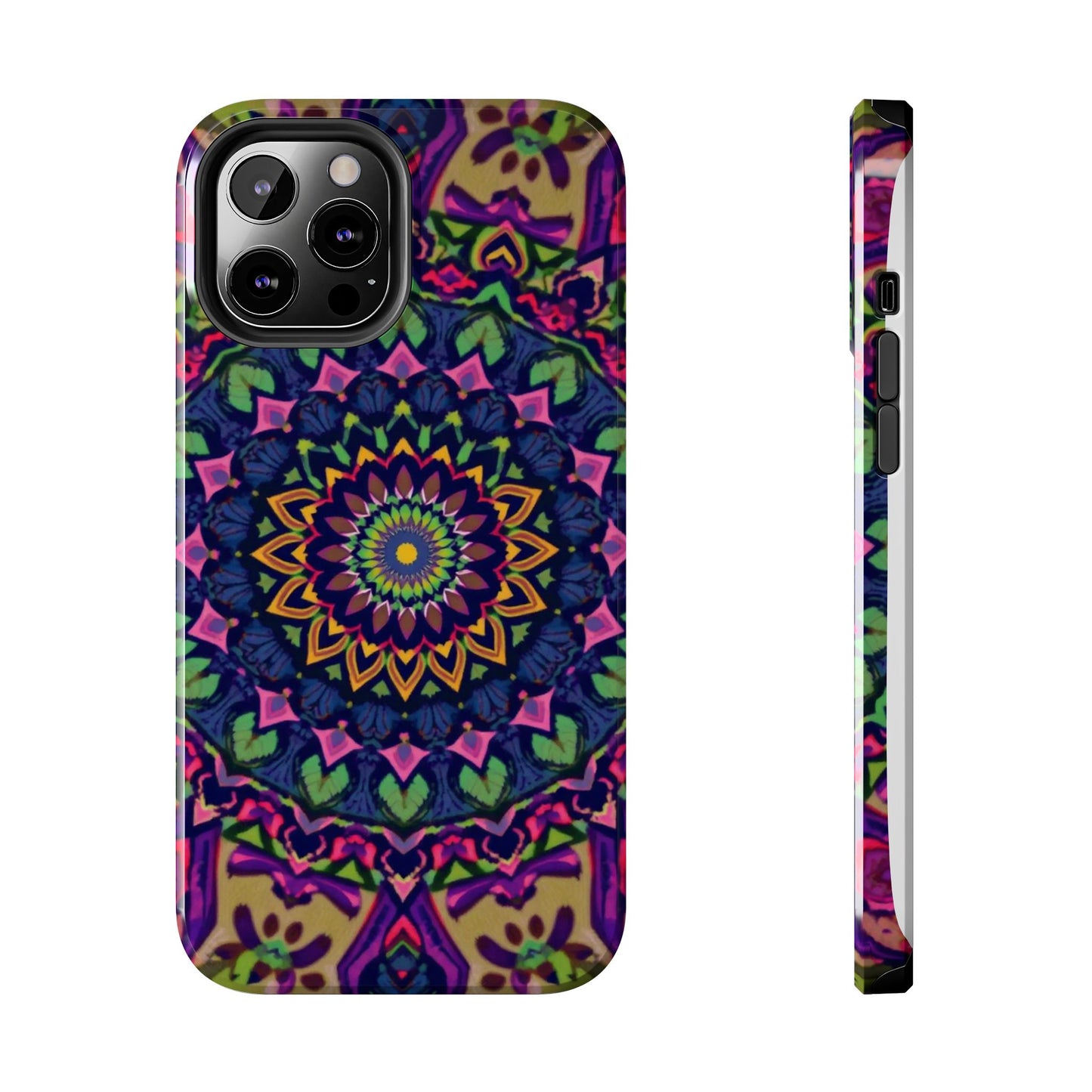 Vibrant Mandala Tough Phone Case - Colorful, Purple Fusion, Durable Protection for Your Device - for iPhone