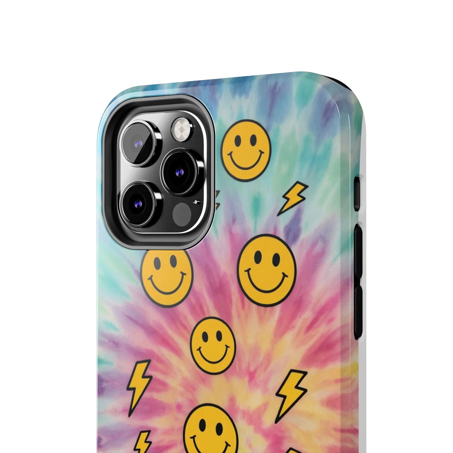 Colorful Smiley Lightning Tough Phone Case - Fun & Durable